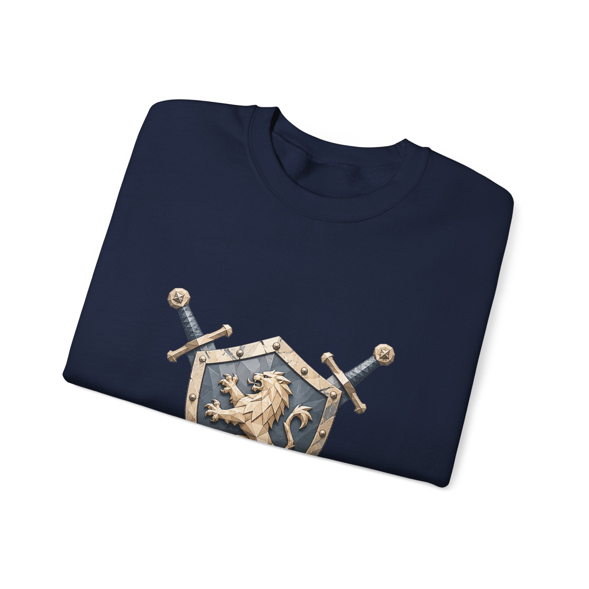 Matching Couple Sweatshirt - Crown & Shield Matching Couple Crewneck Sweatshirt Geometric Art His Hers Couple Gift - Design B