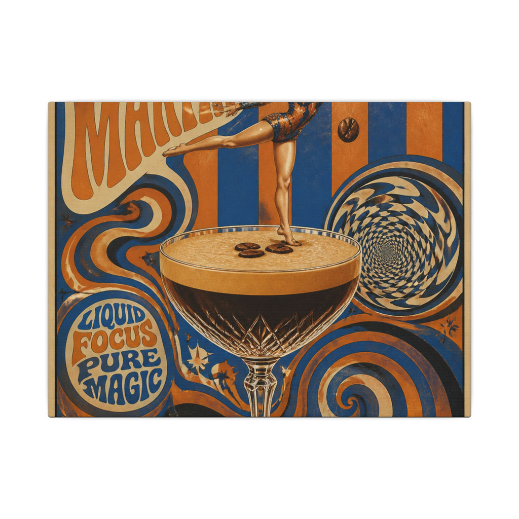 Espresso Martini Acrobat Wall Art Canvas 16×20 Psychedelic Cafe Decor Maximalist Print
