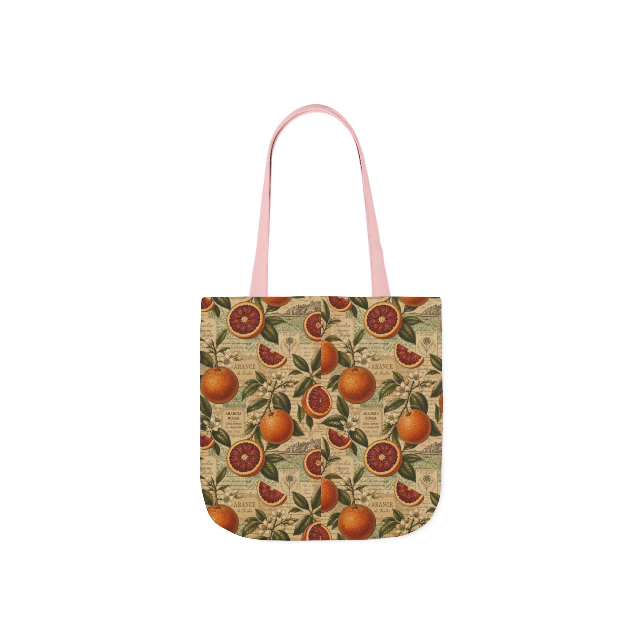 Blood Oranges Canvas Tote Bag Mediterranean Kitchen Botanical Design Italian Cottagecore Gift