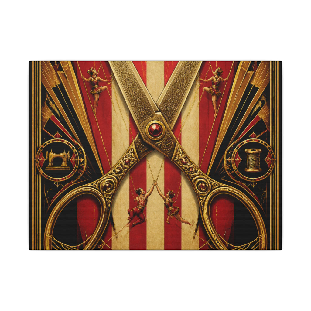Giant Scissors Trapeze Wall Art Canvas 16×20 Art Deco Entryway Decor Maximalist Print