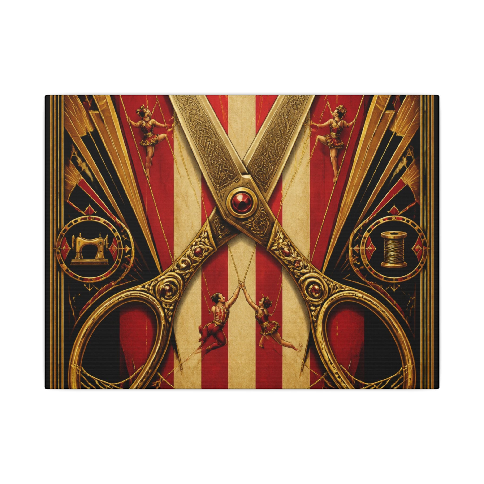 Giant Scissors Trapeze Wall Art Canvas 16×20 Art Deco Entryway Decor Maximalist Print