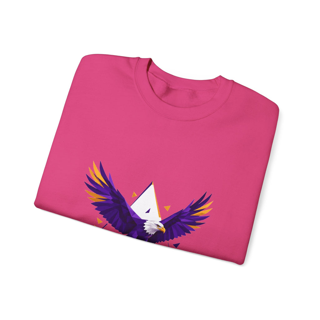 Matching Couple Sweatshirt - Eagle & Whale Matching Couple Premium Fleece Sweatshirt Geometric Art His Hers Love Gift - Design A
