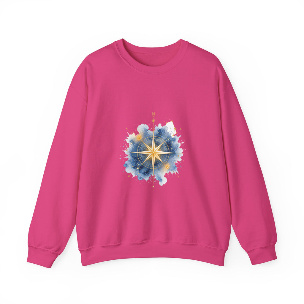 Matching Couple Sweatshirt - Shooting Star & North Star Matching Couple Comfort Colors Crew Watercolor Art His Hers Birthday Gift - Design B