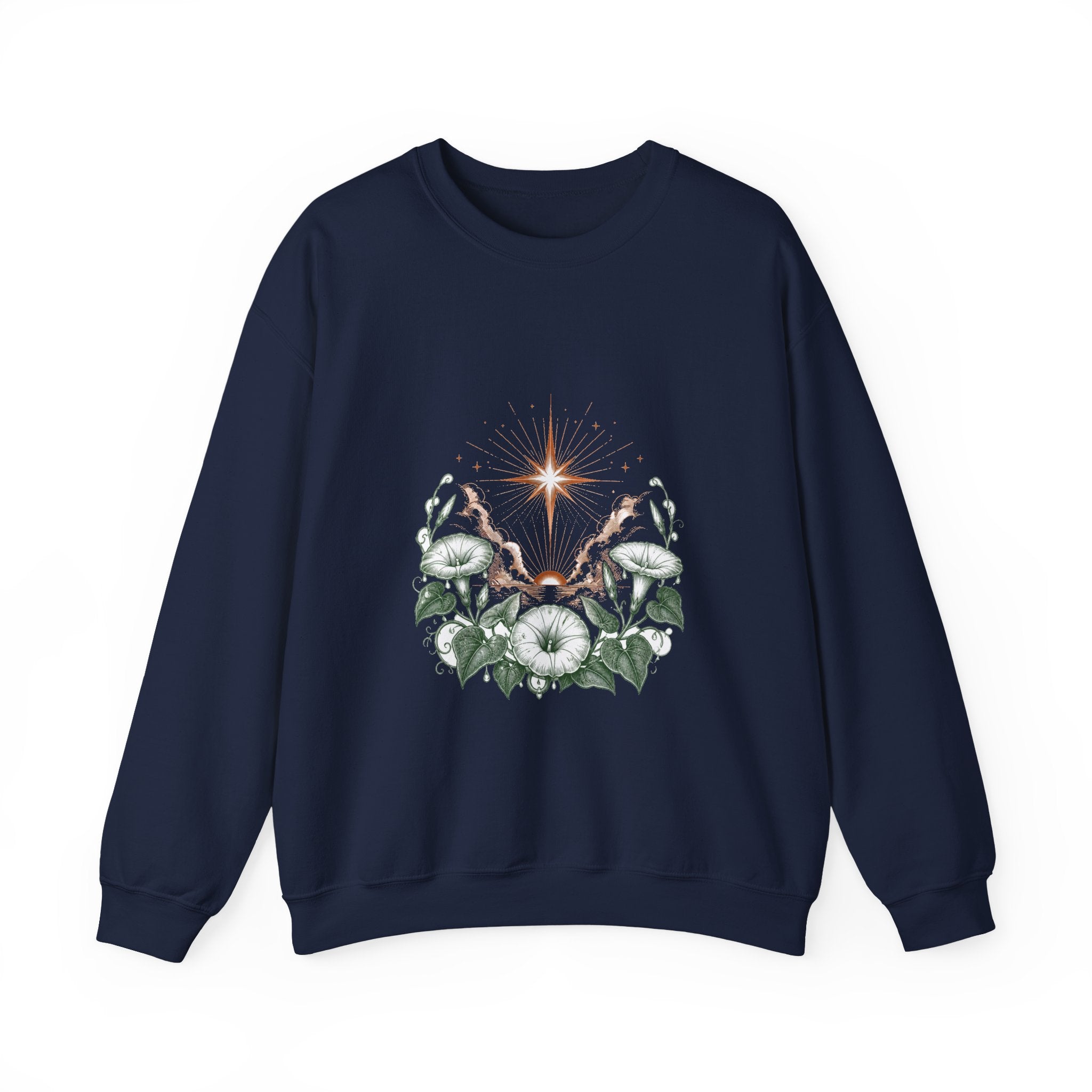 Matching Couple Sweatshirt - Evening & Morning Star Matching Couple Premium Fleece Sweatshirt Vintage Art His Hers Honeymoon Gift - Design B