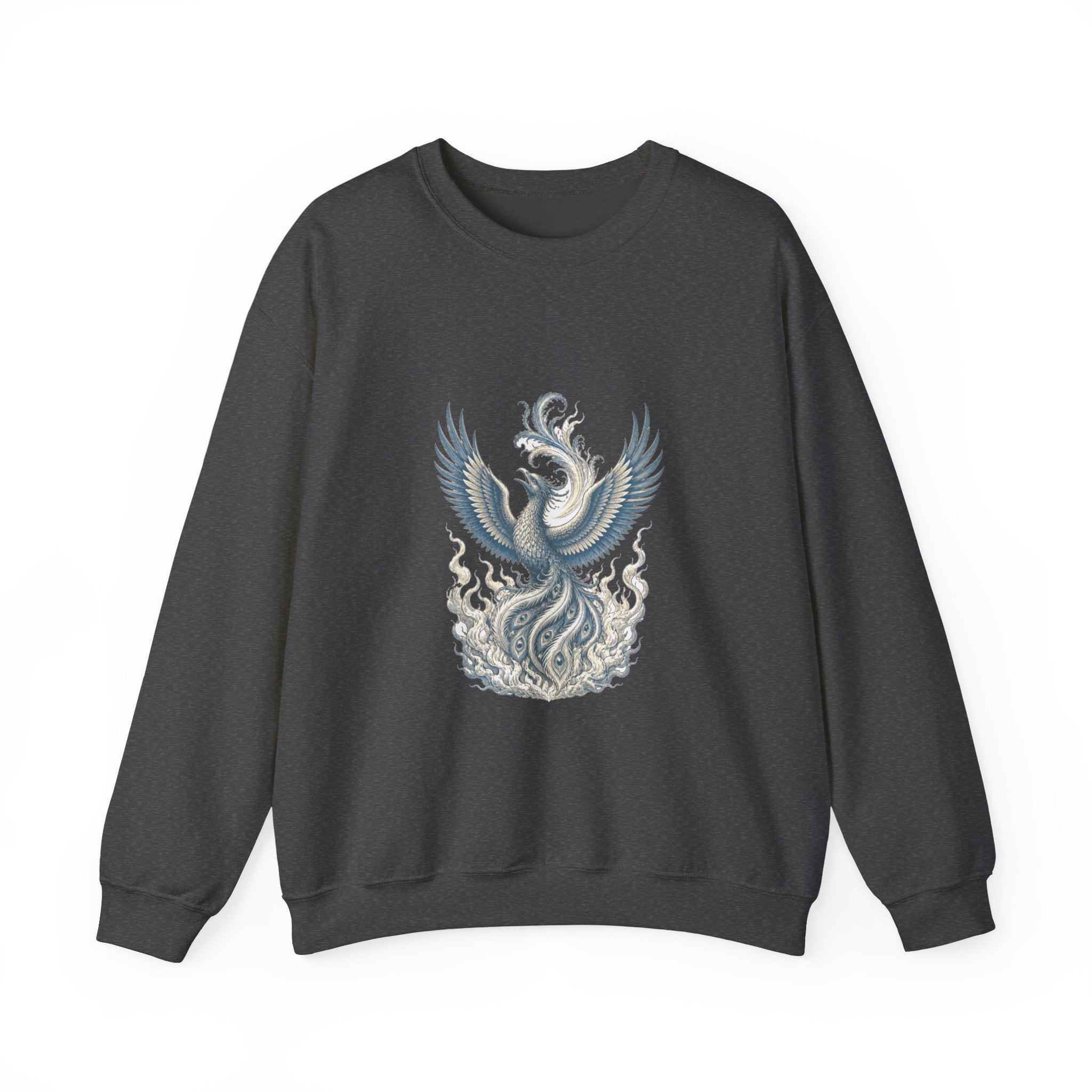 Matching Couple Sweatshirt - Dragon & Phoenix Matching Couple Crewneck Sweatshirt Vintage Art His Hers Wedding Gift - Design B