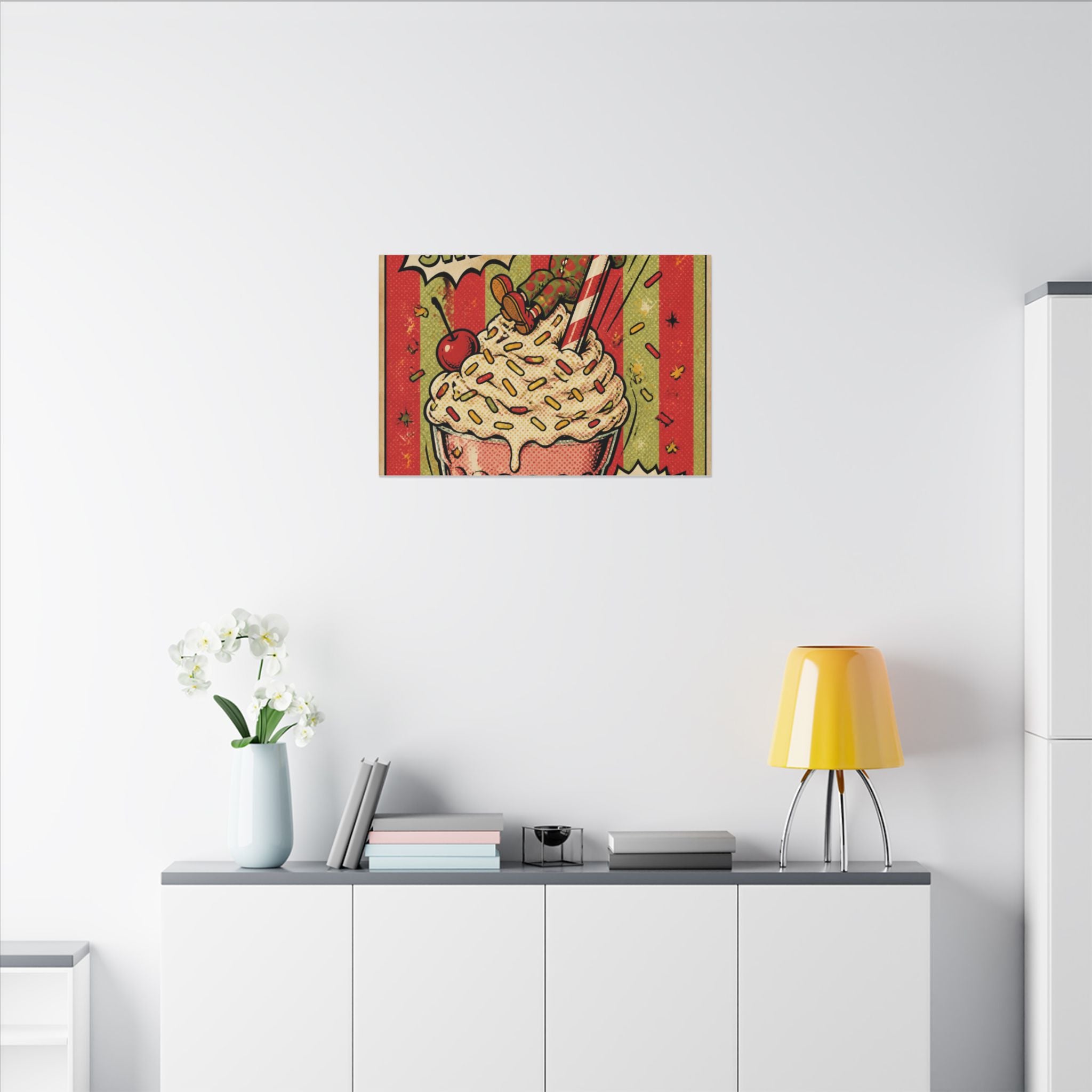 Milkshake Slide Clown Wall Art Canvas 16×20 Pop Art Living Room Decor Maximalist Print