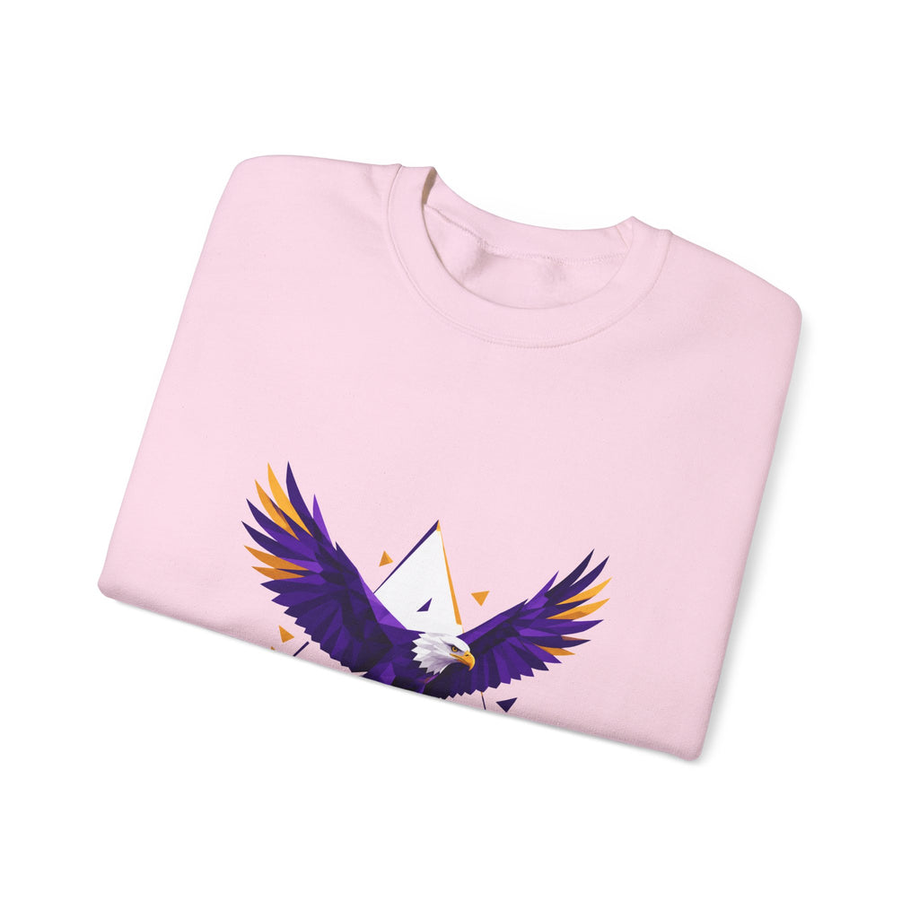 Matching Couple Sweatshirt - Eagle & Whale Matching Couple Premium Fleece Sweatshirt Geometric Art His Hers Love Gift - Design A