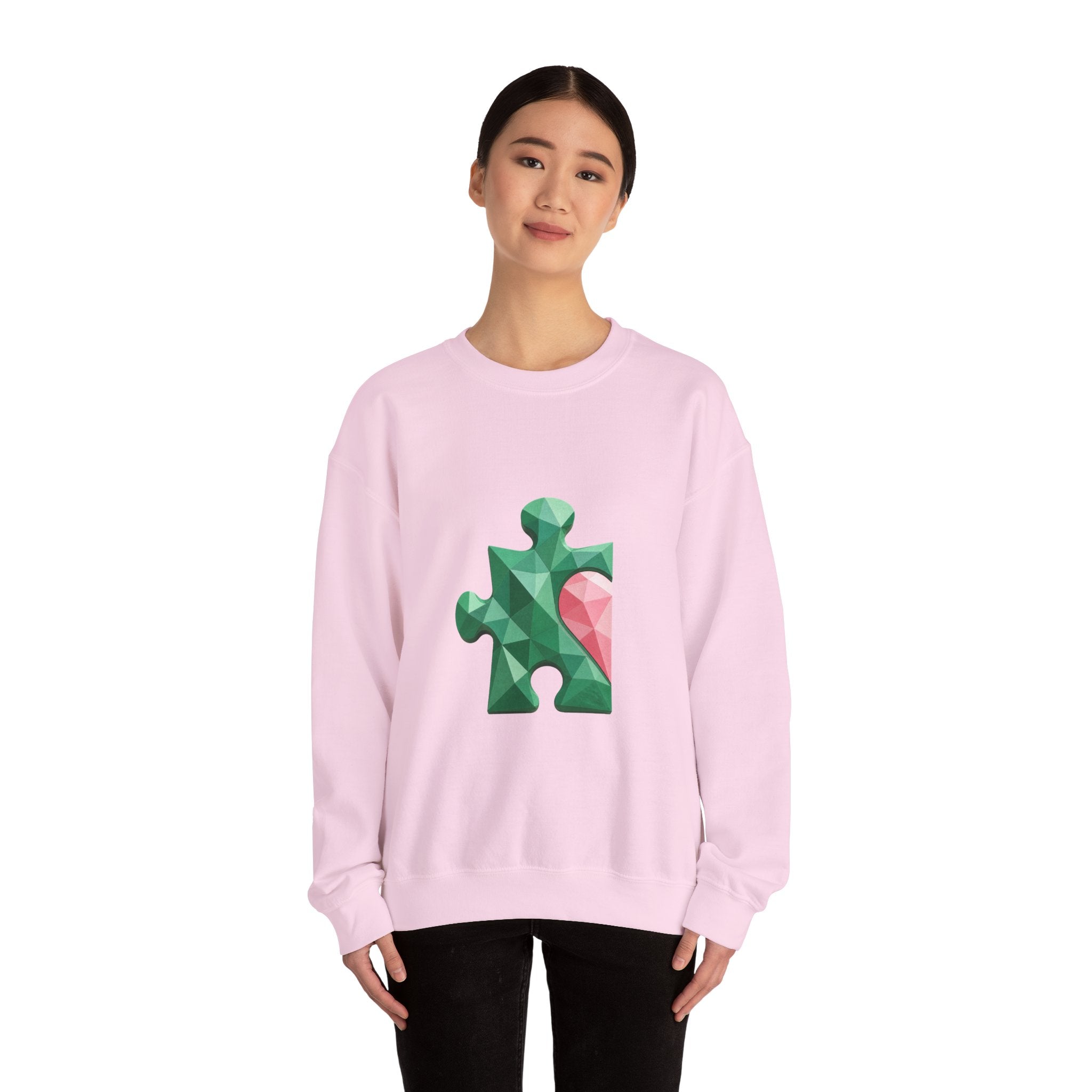 Matching Couple Sweatshirt - Puzzle Pieces Matching Couple Crewneck Sweatshirt Geometric Art His Hers Couple Gift - Design A