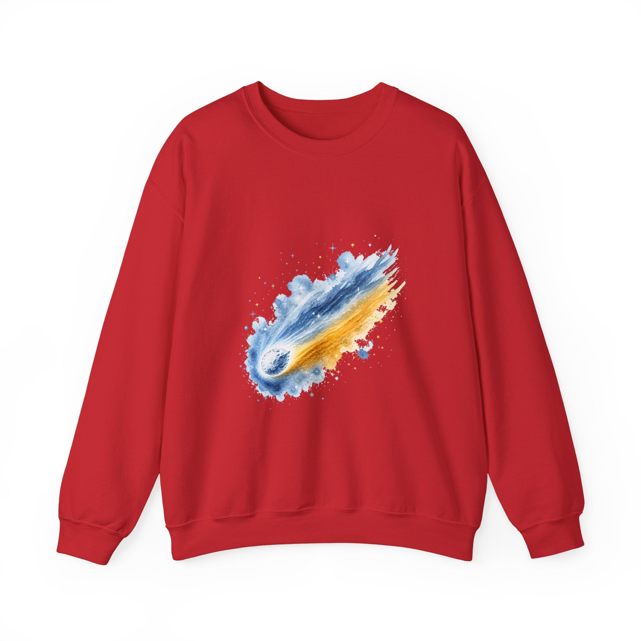 Matching Couple Sweatshirt - Comet & Asteroid Matching Couple Crewneck Sweatshirt Watercolor Art His Hers Engagement Gift - Design A