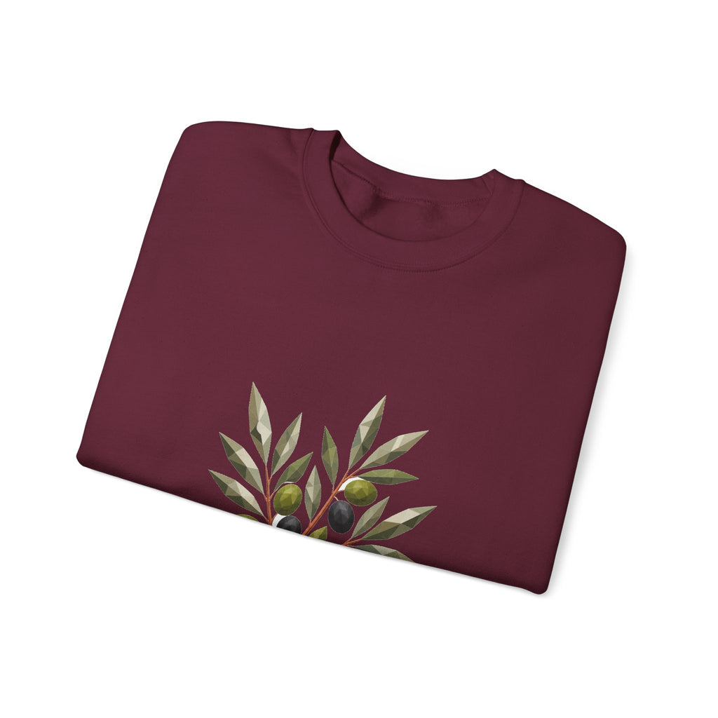 Matching Couple Sweatshirt - Olive Branch & Fig Matching Couple Premium Fleece Sweatshirt Geometric Art His Hers Love Gift - Design A