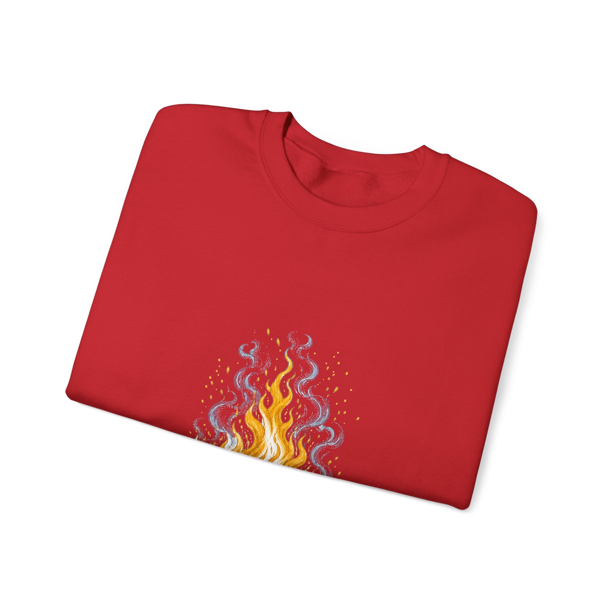 Matching Couple Sweatshirt - Wildfire & Waterfall Matching Couple Comfort Colors Crew Hand-Drawn Art His Hers Anniversary Gift - Design A
