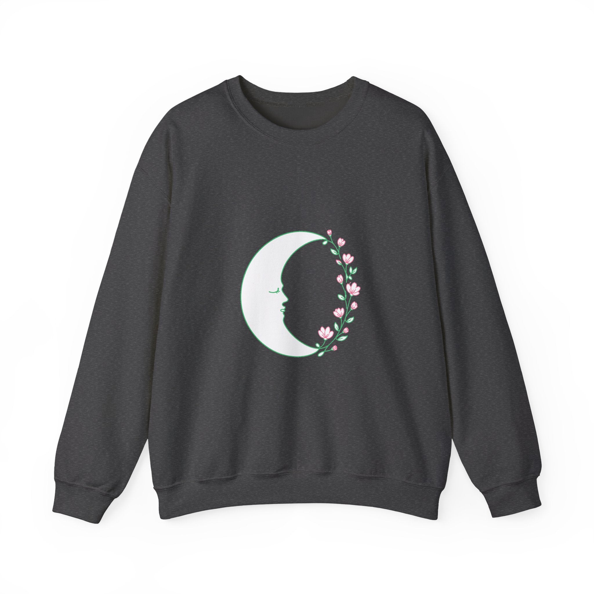 Matching Couple Sweatshirt - Waxing & Waning Moon Matching Couple Crewneck Sweatshirt Minimalist Art His Hers Valentine Gift - Design A