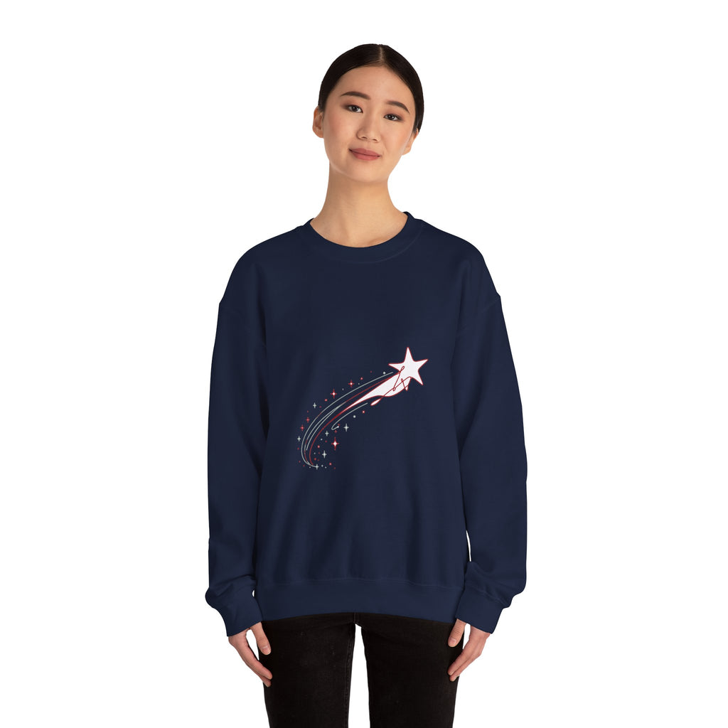 Matching Couple Sweatshirt - Shooting Star & North Star Matching Couple Crewneck Sweatshirt Minimalist Art His Hers Valentine Gift - Design A