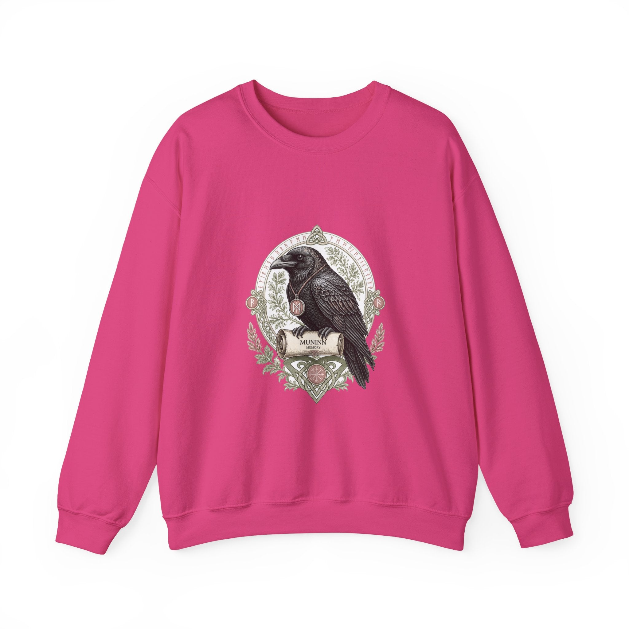 Matching Couple Sweatshirt - Huginn & Muninn Matching Couple Crewneck Sweatshirt Vintage Art His Hers Wedding Gift - Design B