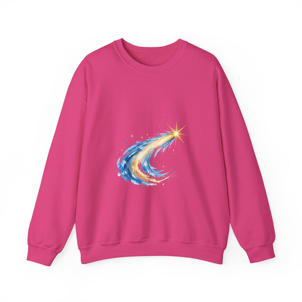 Matching Couple Sweatshirt - Shooting Star & North Star Matching Couple Premium Fleece Sweatshirt Watercolor Art His Hers Birthday Gift - Design A