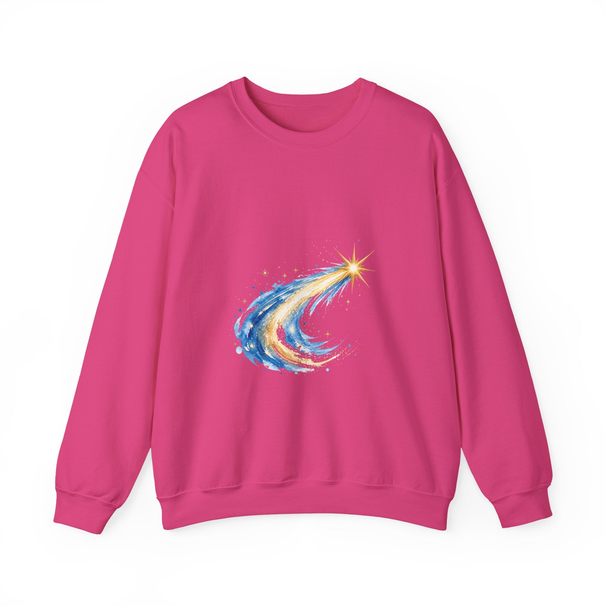 Matching Couple Sweatshirt - Shooting Star & North Star Matching Couple Premium Fleece Sweatshirt Watercolor Art His Hers Birthday Gift - Design A