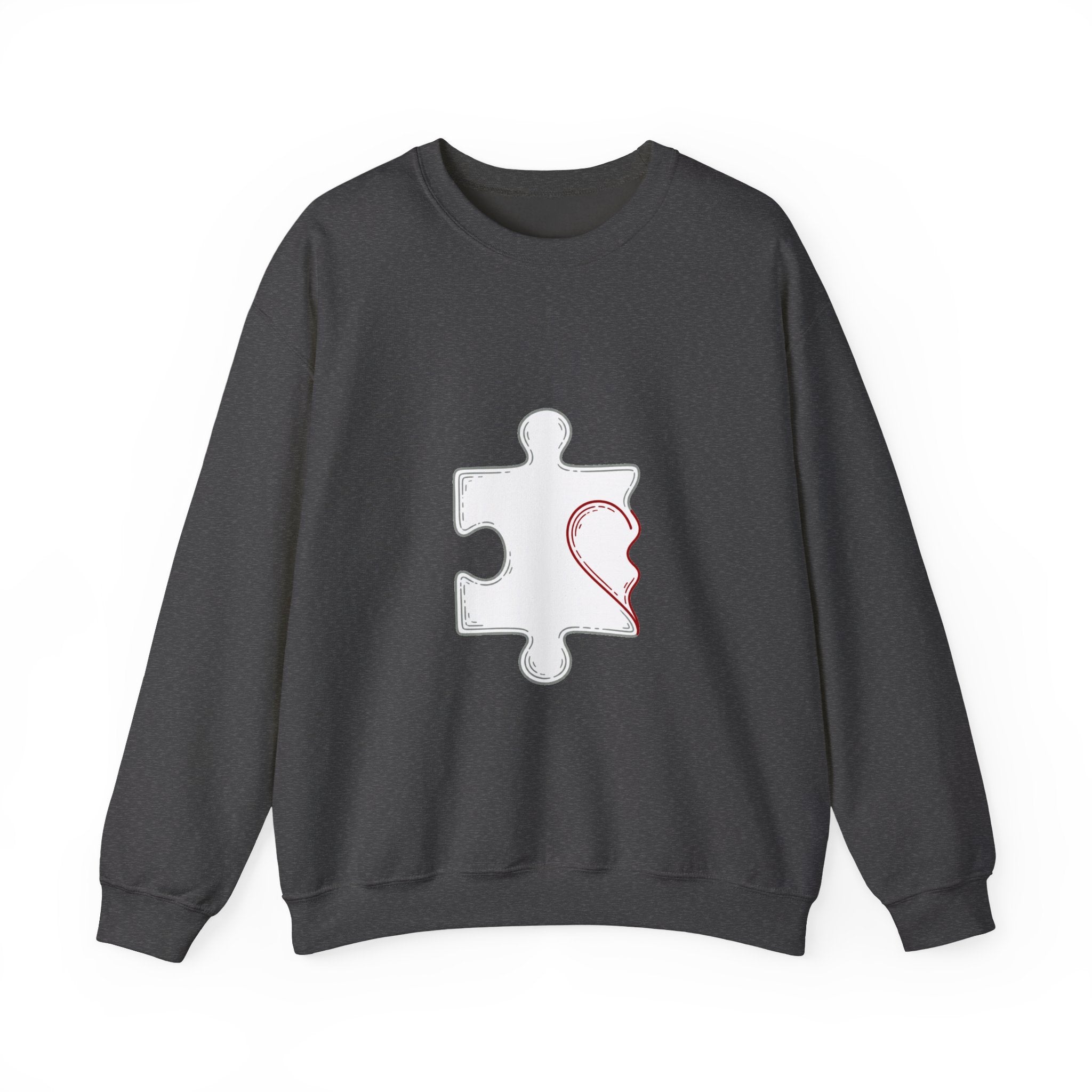 Matching Couple Sweatshirt - Puzzle Pieces Matching Couple Comfort Colors Crew Minimalist Art His Hers Christmas Gift - Design A