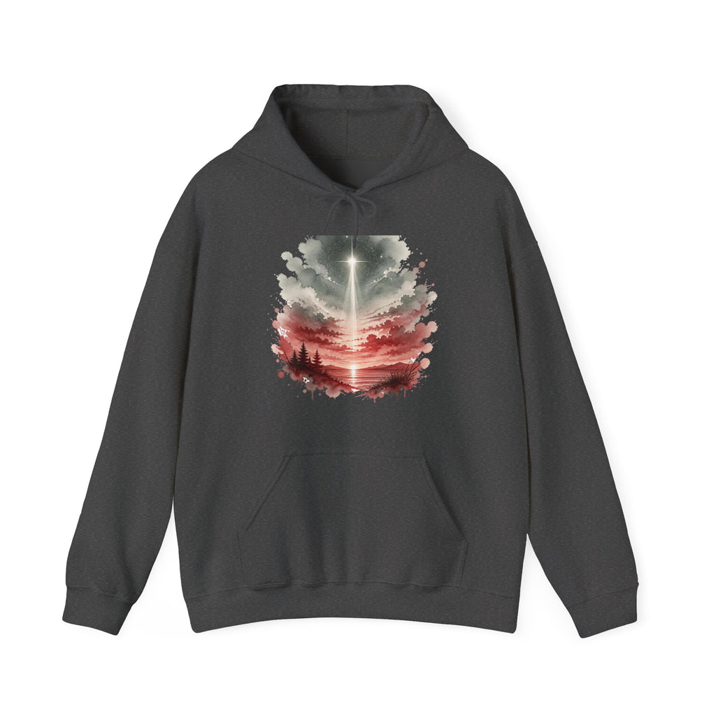 Matching Couple Sweatshirt - Evening & Morning Star Matching Couple Hooded Sweatshirt Watercolor Art His Hers Engagement Gift - Design A