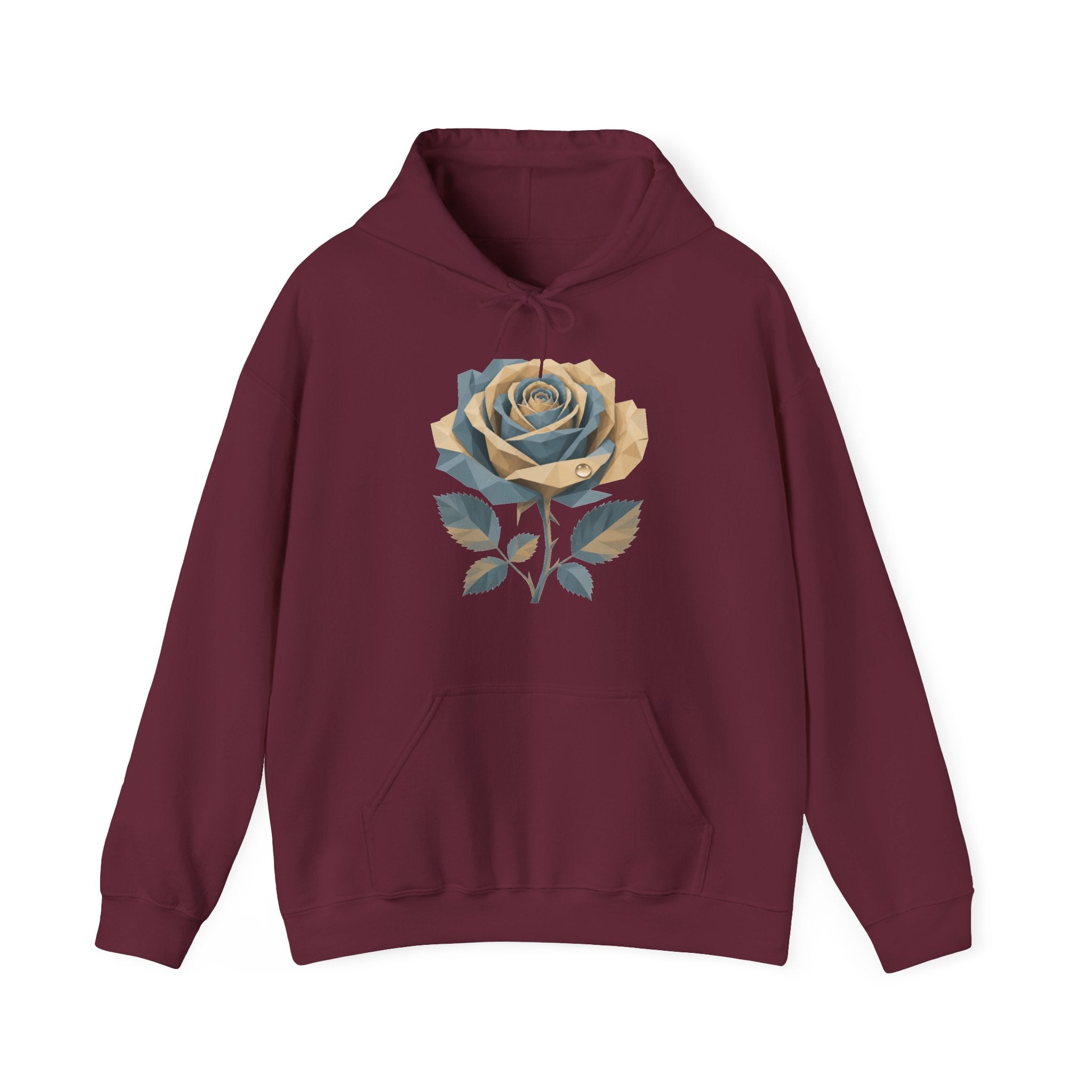 Matching Couple Sweatshirt - Rose & Thorn Matching Couple Hooded Sweatshirt Geometric Art His Hers Couple Gift - Design A