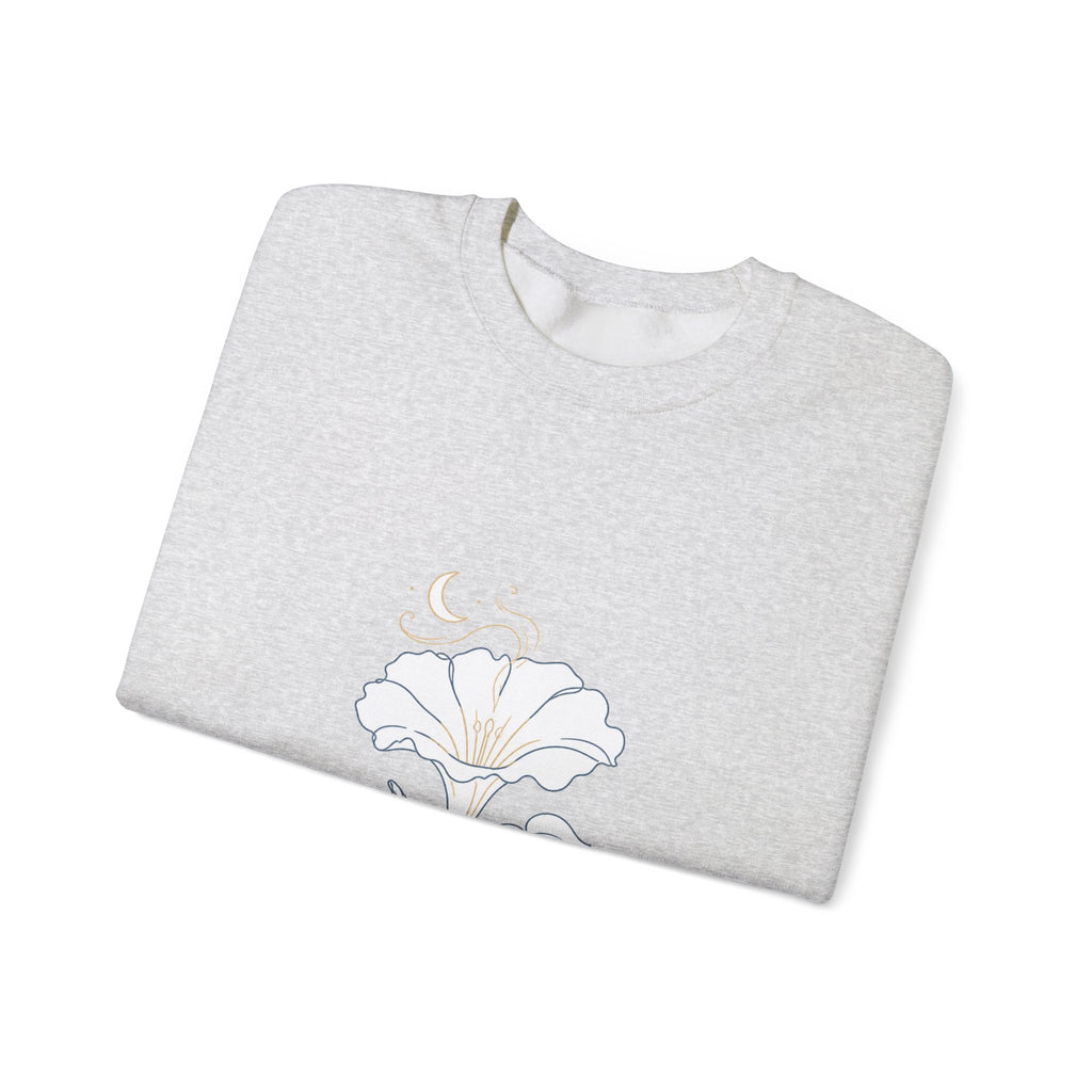 Matching Couple Sweatshirt - Sunflower & Moonflower Matching Couple Premium Fleece Sweatshirt Minimalist Art His Hers Christmas Gift - Design B