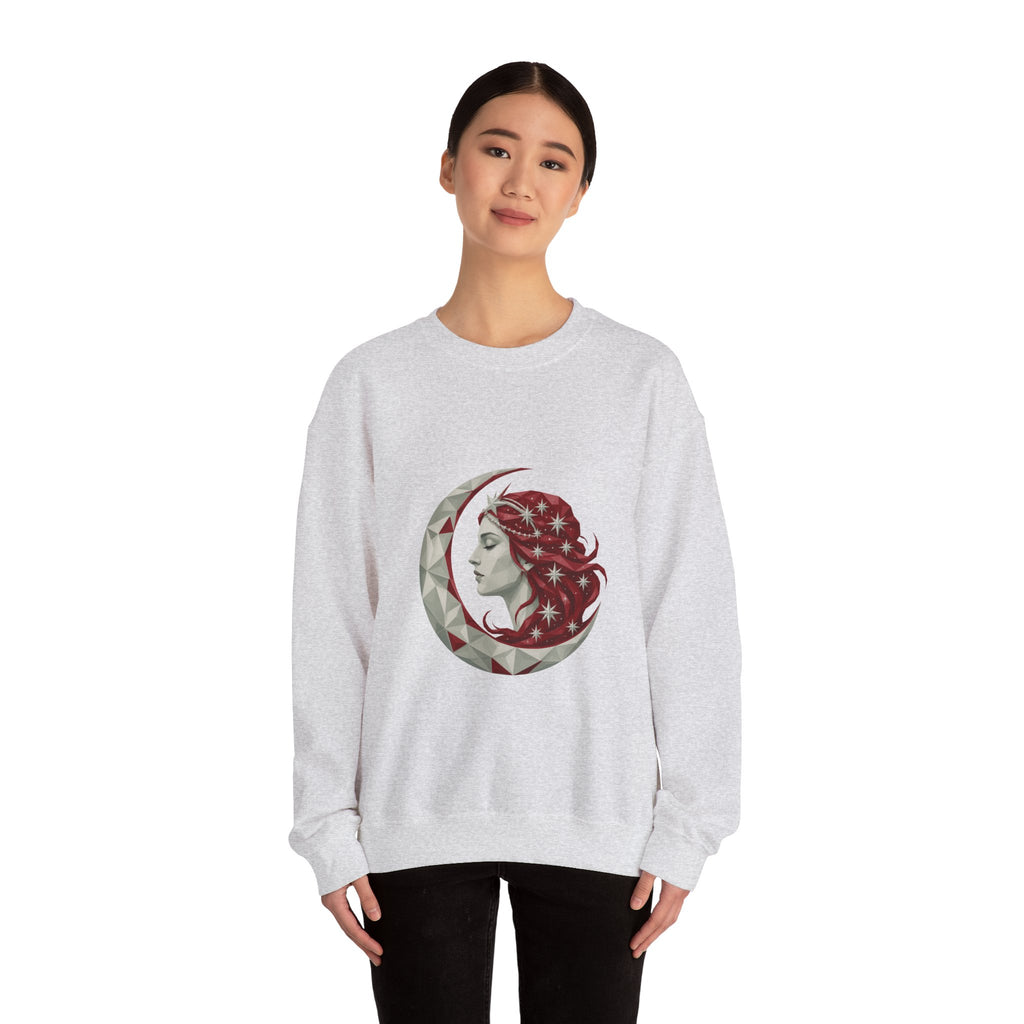 Matching Couple Sweatshirt - Helios & Selene Matching Couple Premium Fleece Sweatshirt Geometric Art His Hers Love Gift - Design B