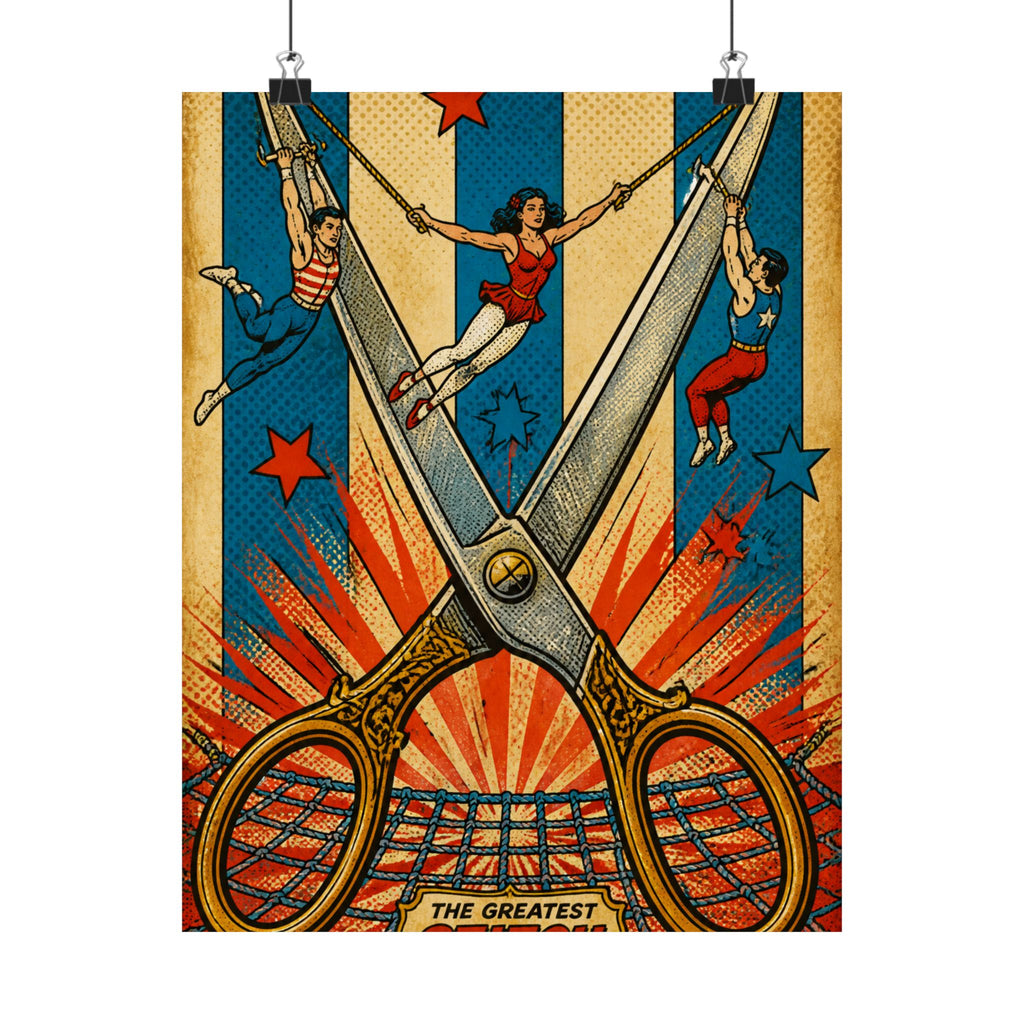 Giant Scissors Trapeze Wall Art Poster 18×24 Pop Art Living Room Decor Maximalist Print