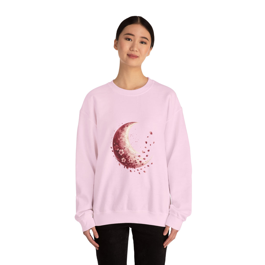 Matching Couple Sweatshirt - Waxing & Waning Moon Matching Couple Premium Fleece Sweatshirt Watercolor Art His Hers Birthday Gift - Design B