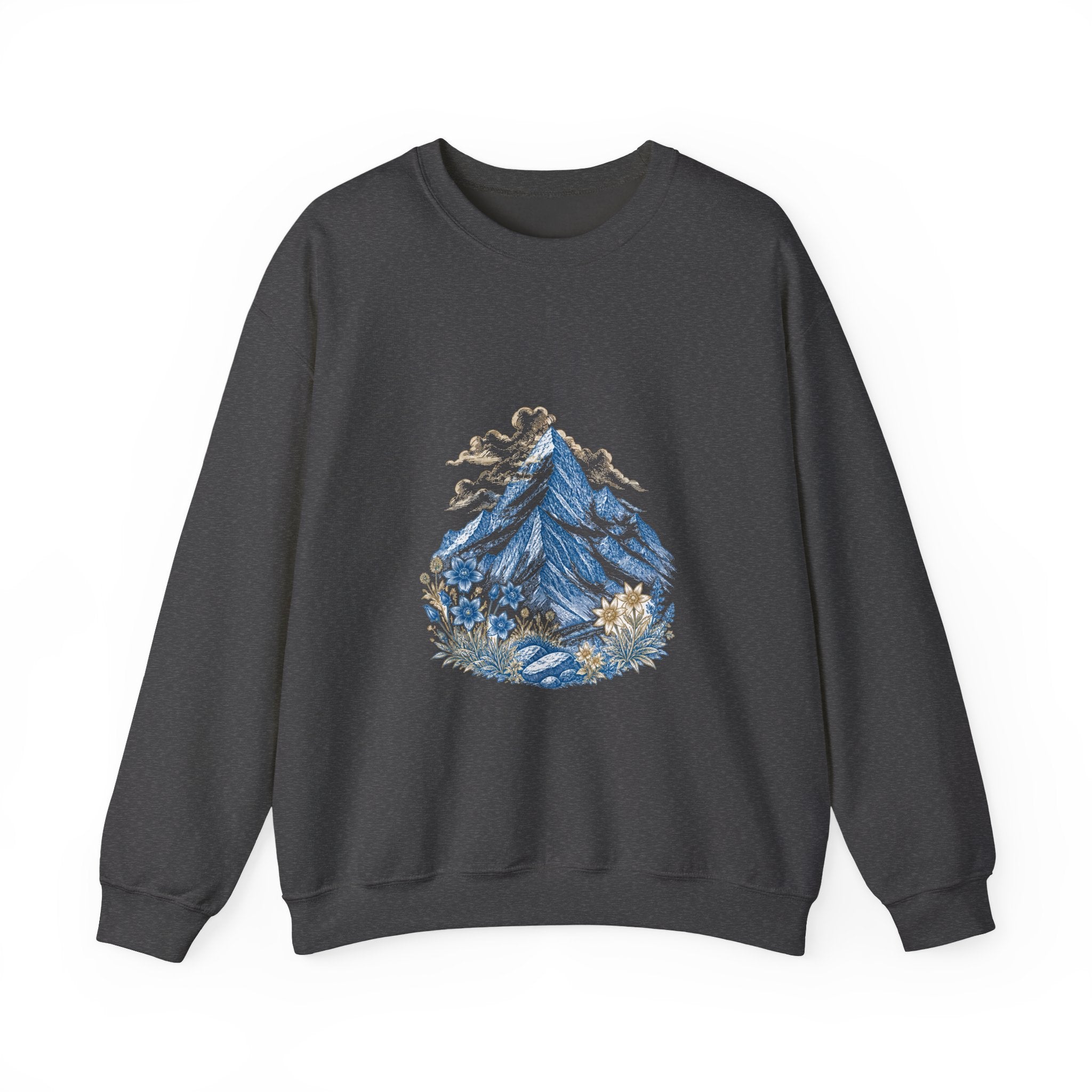 Matching Couple Sweatshirt - Mountain & Ocean Matching Couple Comfort Colors Crew Vintage Art His Hers Honeymoon Gift - Design A