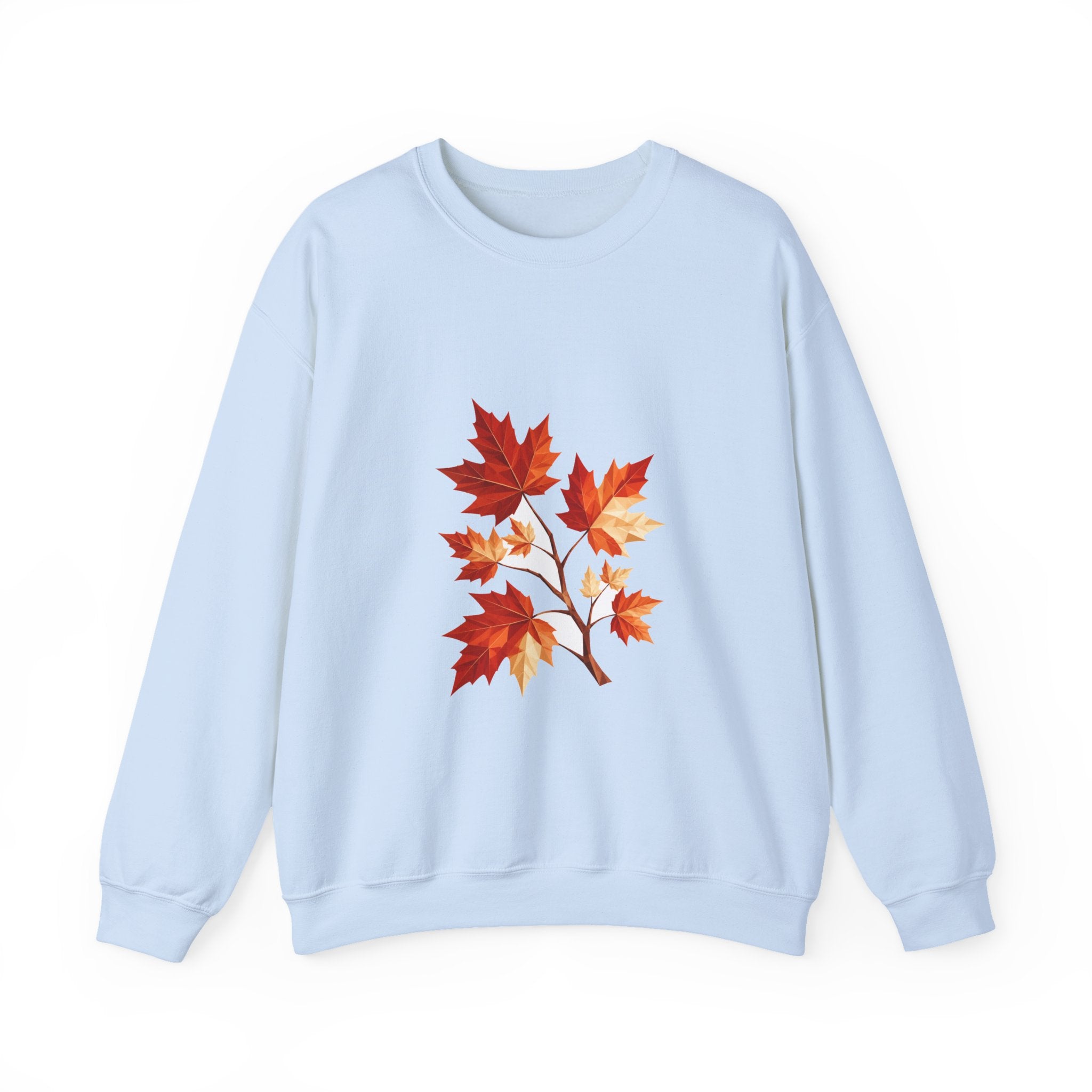 Matching Couple Sweatshirt - Cherry Blossom & Maple Leaf Matching Couple Comfort Colors Crew Geometric Art His Hers Love Gift - Design B