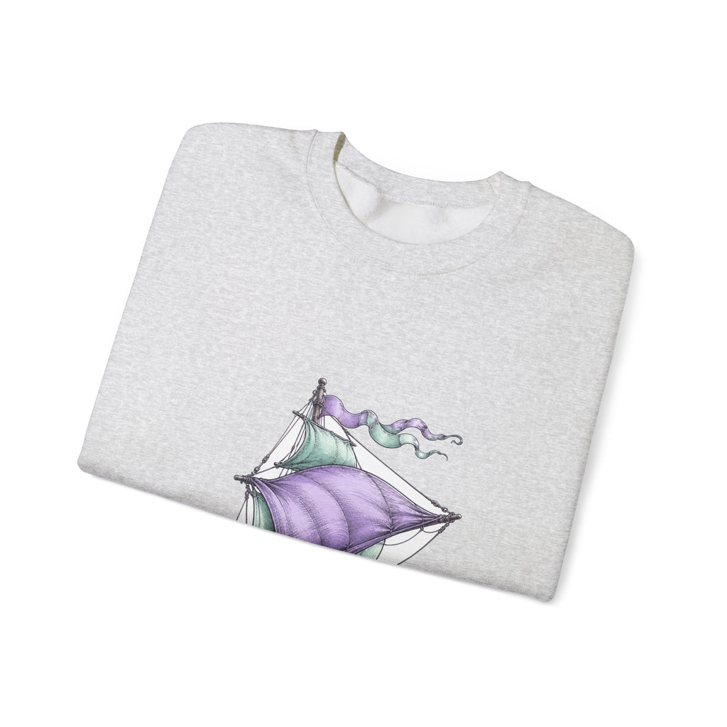 Matching Couple Sweatshirt - Anchor & Sail Matching Couple Premium Fleece Sweatshirt Hand-Drawn Art His Hers Anniversary Gift - Design B
