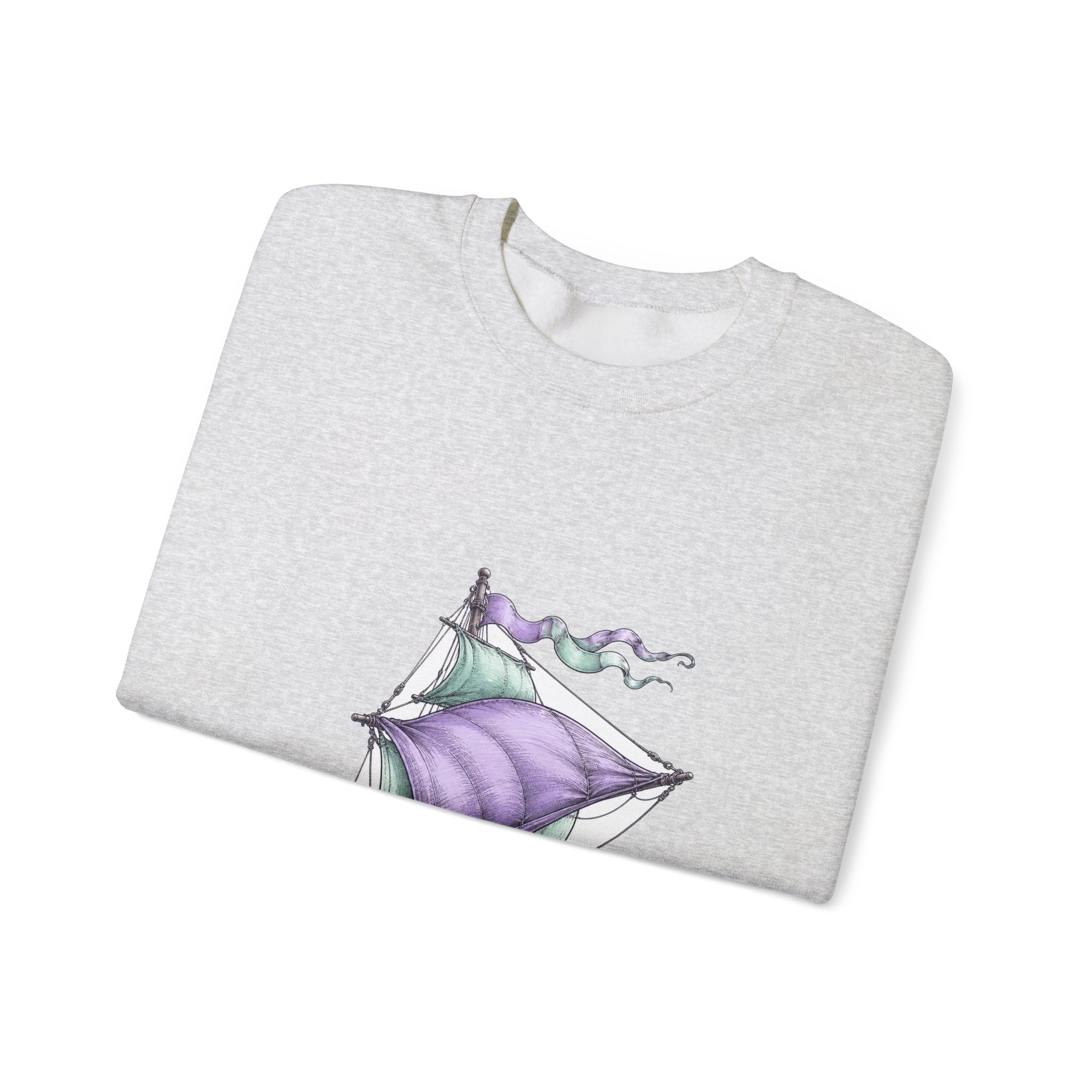 Matching Couple Sweatshirt - Anchor & Sail Matching Couple Premium Fleece Sweatshirt Hand-Drawn Art His Hers Anniversary Gift - Design B