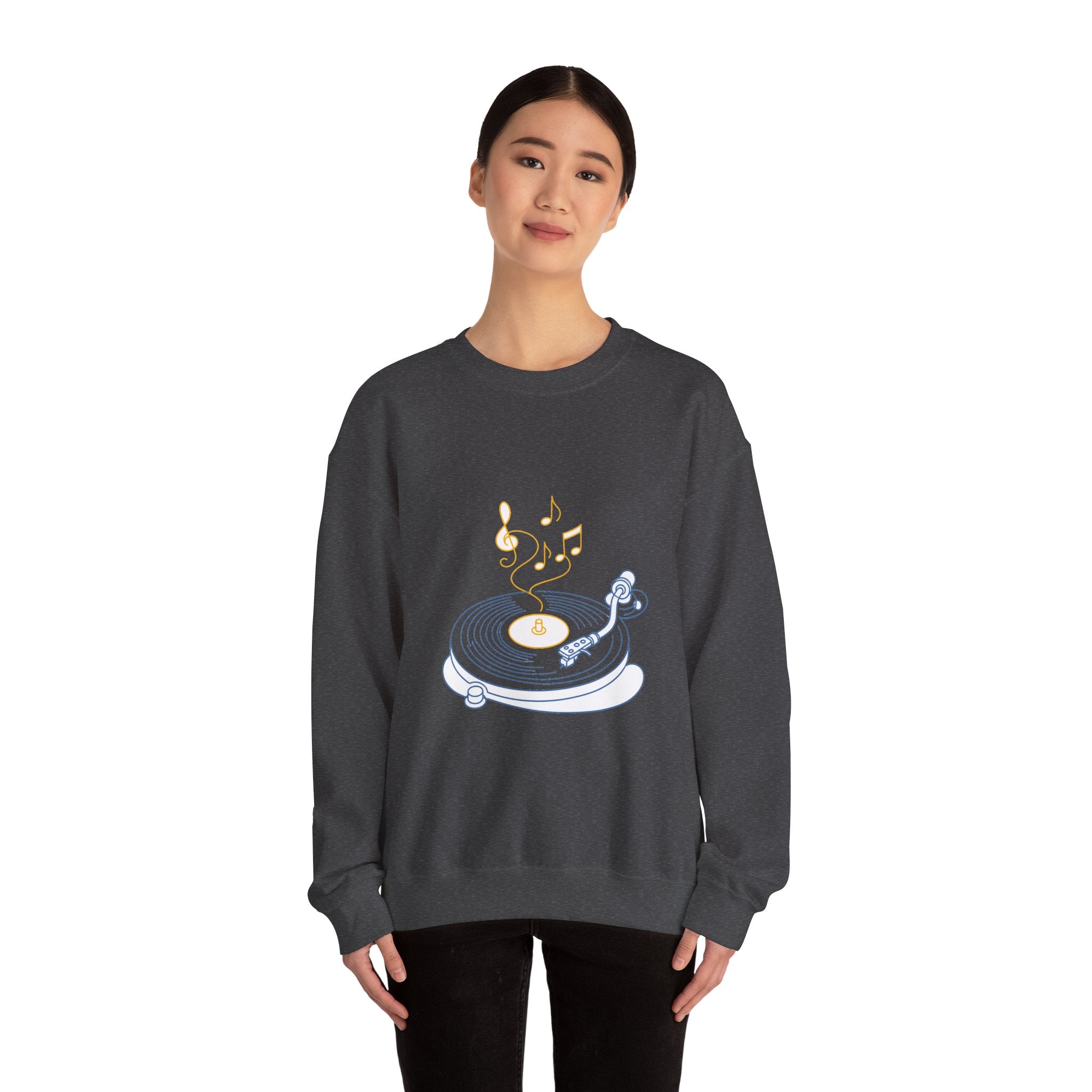 Matching Couple Sweatshirt - Vinyl & Cassette Matching Couple Premium Fleece Sweatshirt Minimalist Art His Hers Christmas Gift - Design A