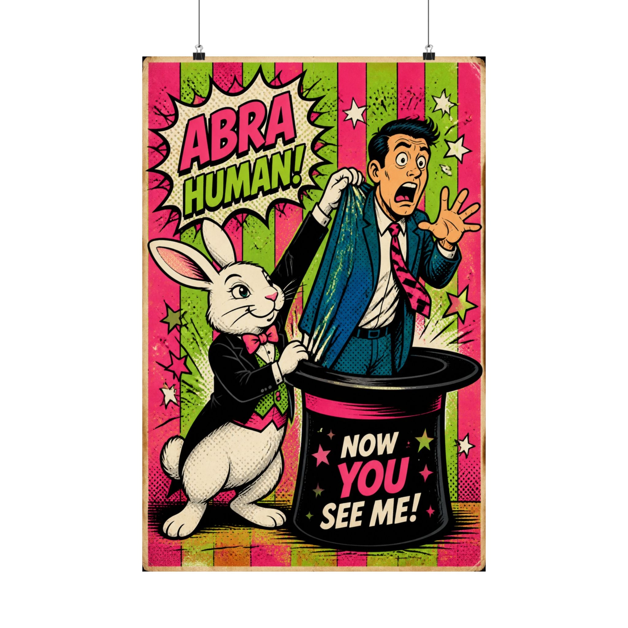 Magic Hat Rabbit Wall Art Poster 18×24 Pop Art Living Room Decor Maximalist Print