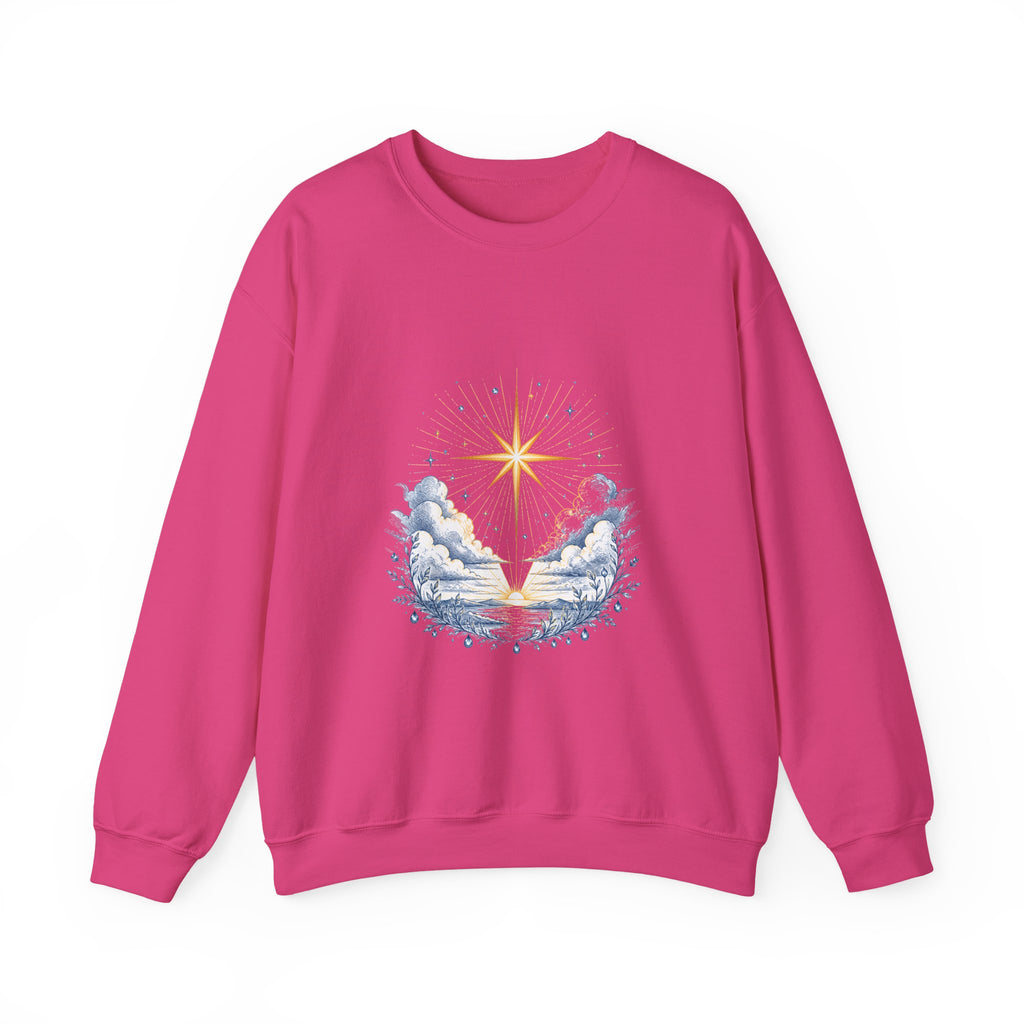 Matching Couple Sweatshirt - Evening & Morning Star Matching Couple Premium Fleece Sweatshirt Hand-Drawn Art His Hers Anniversary Gift - Design B