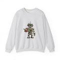 Matching Couple Sweatshirt - Robot & Heart Matching Couple Crewneck Sweatshirt Hand-Drawn Art His Hers Best Friend Gift - Design A