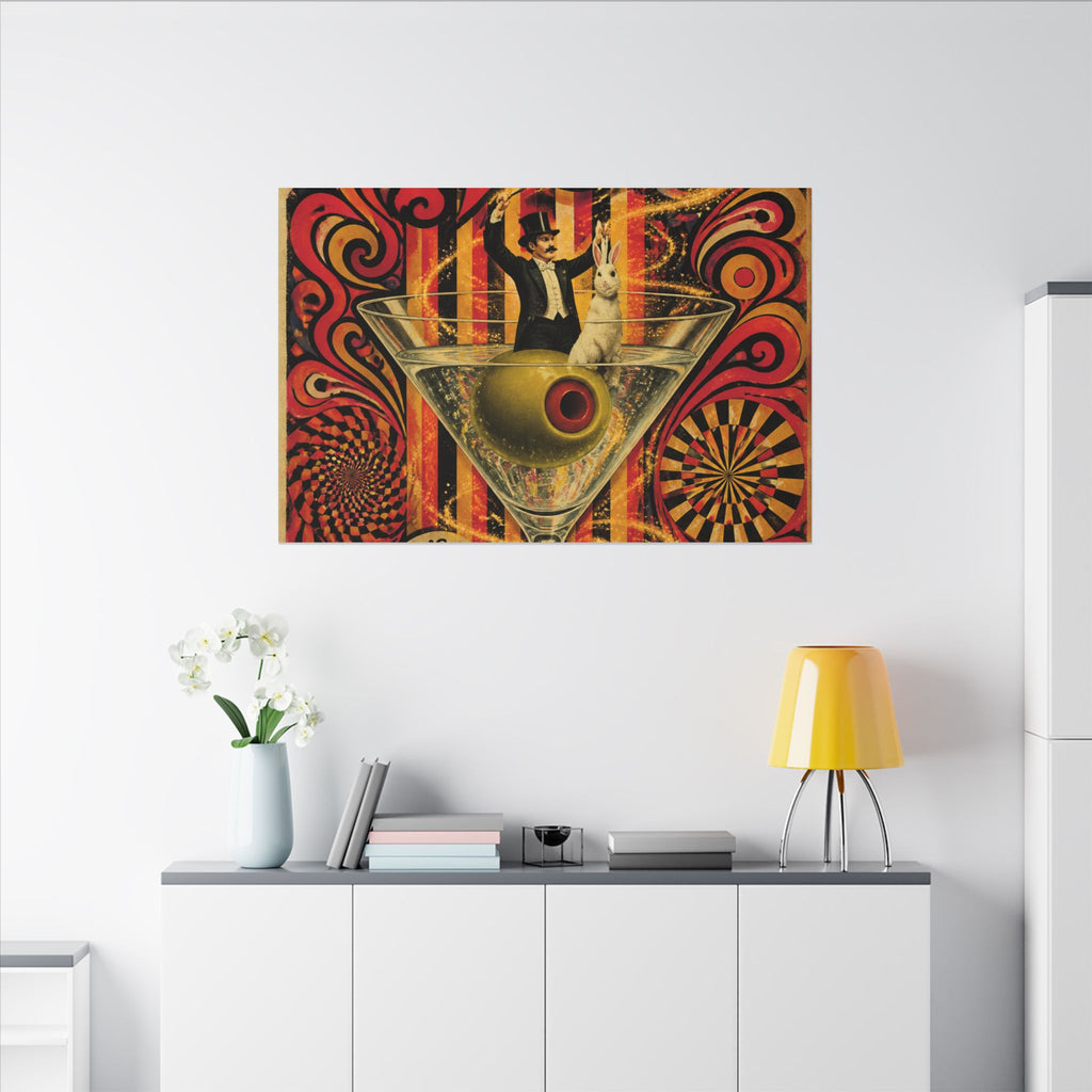 Martini Magician Wall Art Canvas 16×20 Psychedelic Cafe Decor Maximalist Print