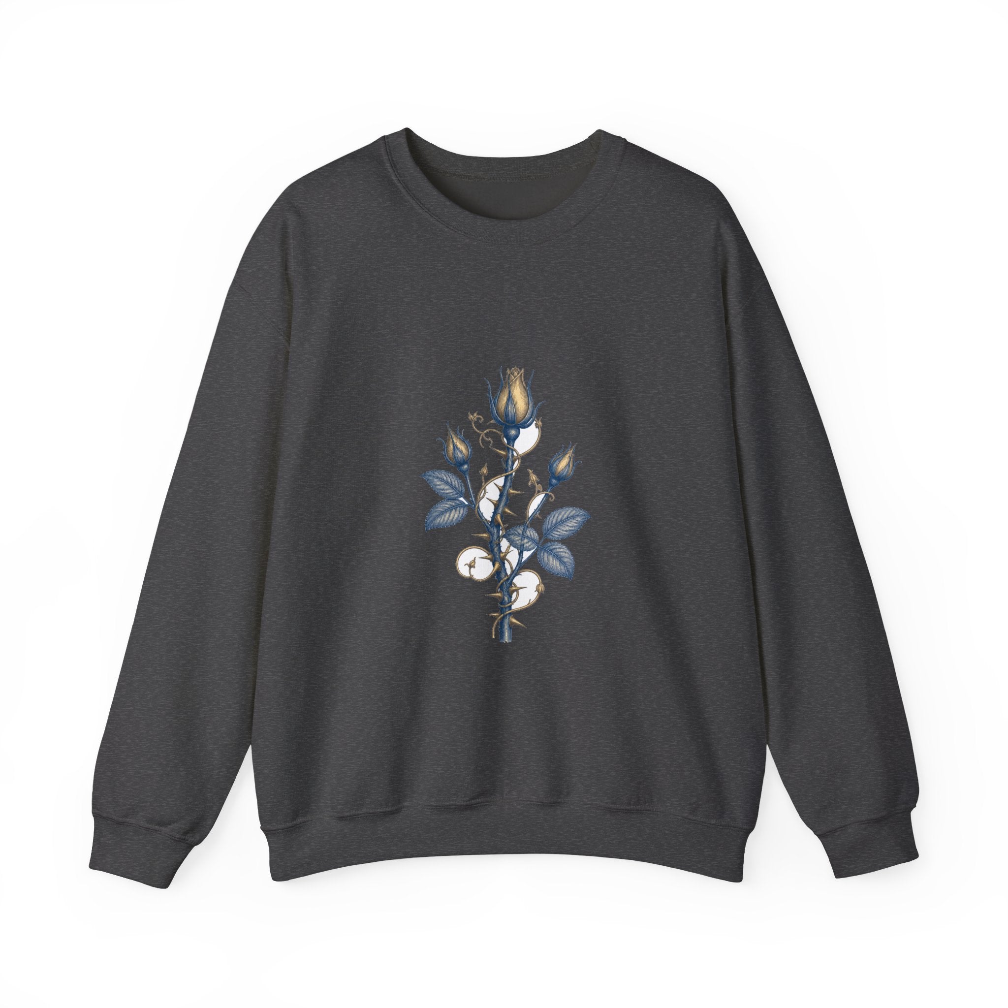 Matching Couple Sweatshirt - Rose & Thorn Matching Couple Comfort Colors Crew Vintage Art His Hers Honeymoon Gift - Design B