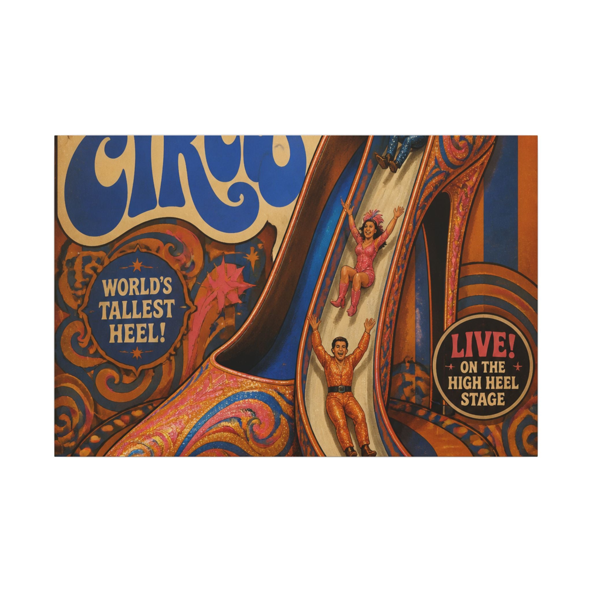 High Heel Slide Wall Art Canvas 16×20 Psychedelic Cafe Decor Maximalist Print