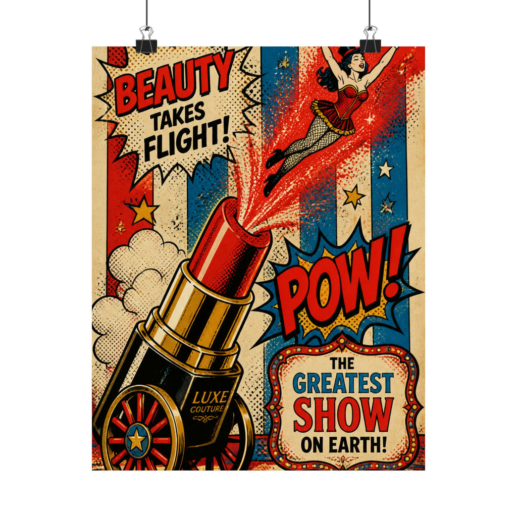 Lipstick Cannon Wall Art Poster 24×36 Pop Art Restaurant Decor Maximalist Print