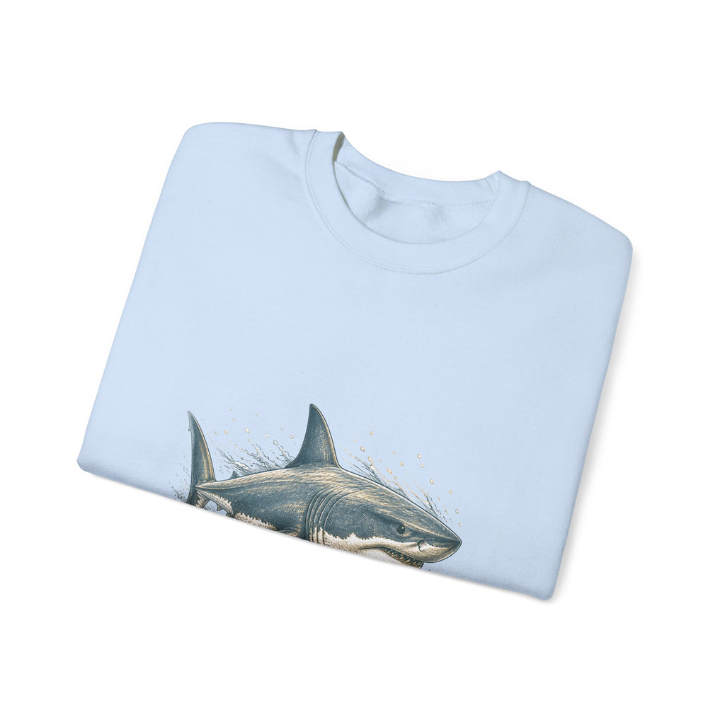 Matching Couple Sweatshirt - Shark & Dolphin Matching Couple Premium Fleece Sweatshirt Hand-Drawn Art His Hers Anniversary Gift - Design A