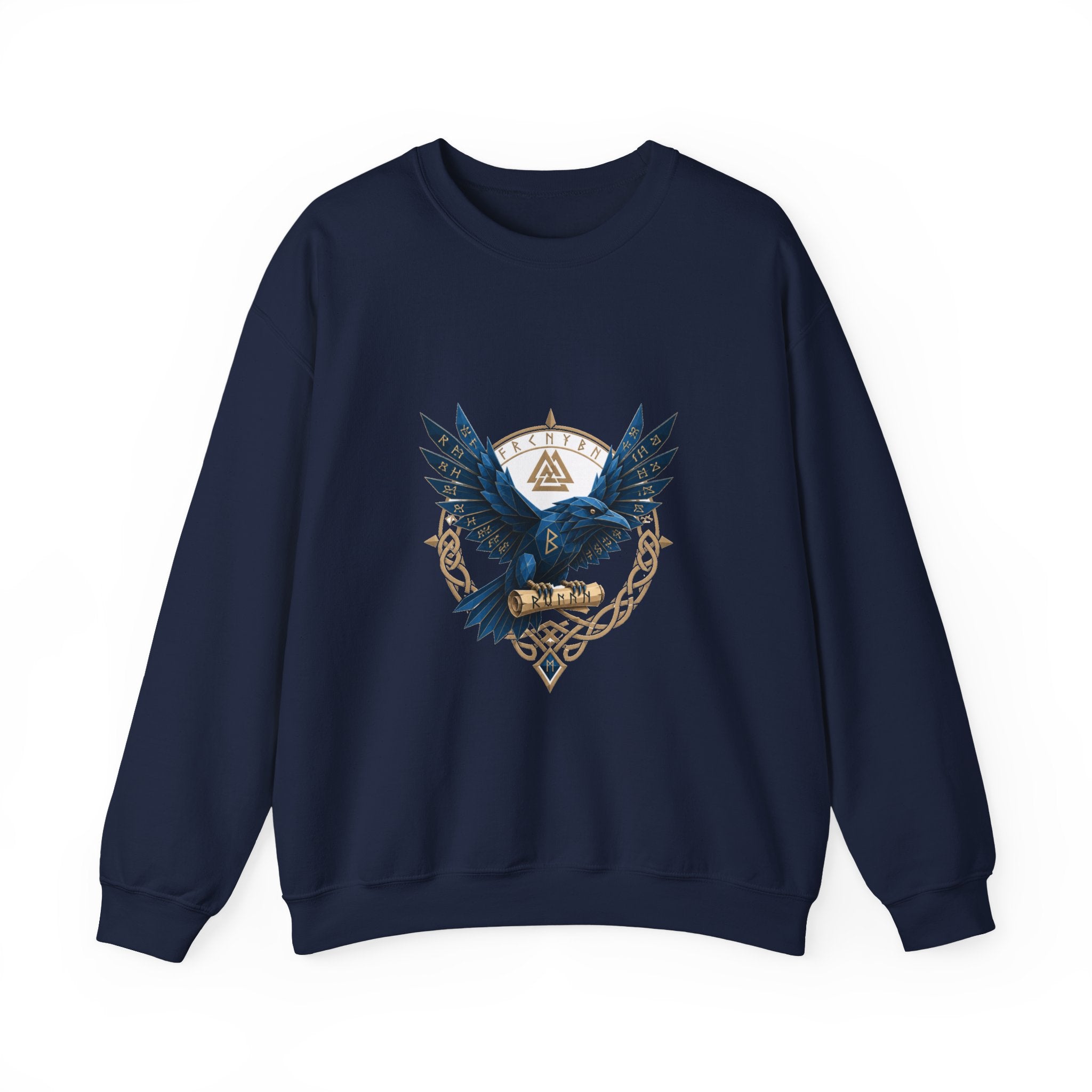 Matching Couple Sweatshirt - Huginn & Muninn Matching Couple Crewneck Sweatshirt Geometric Art His Hers Couple Gift - Design B