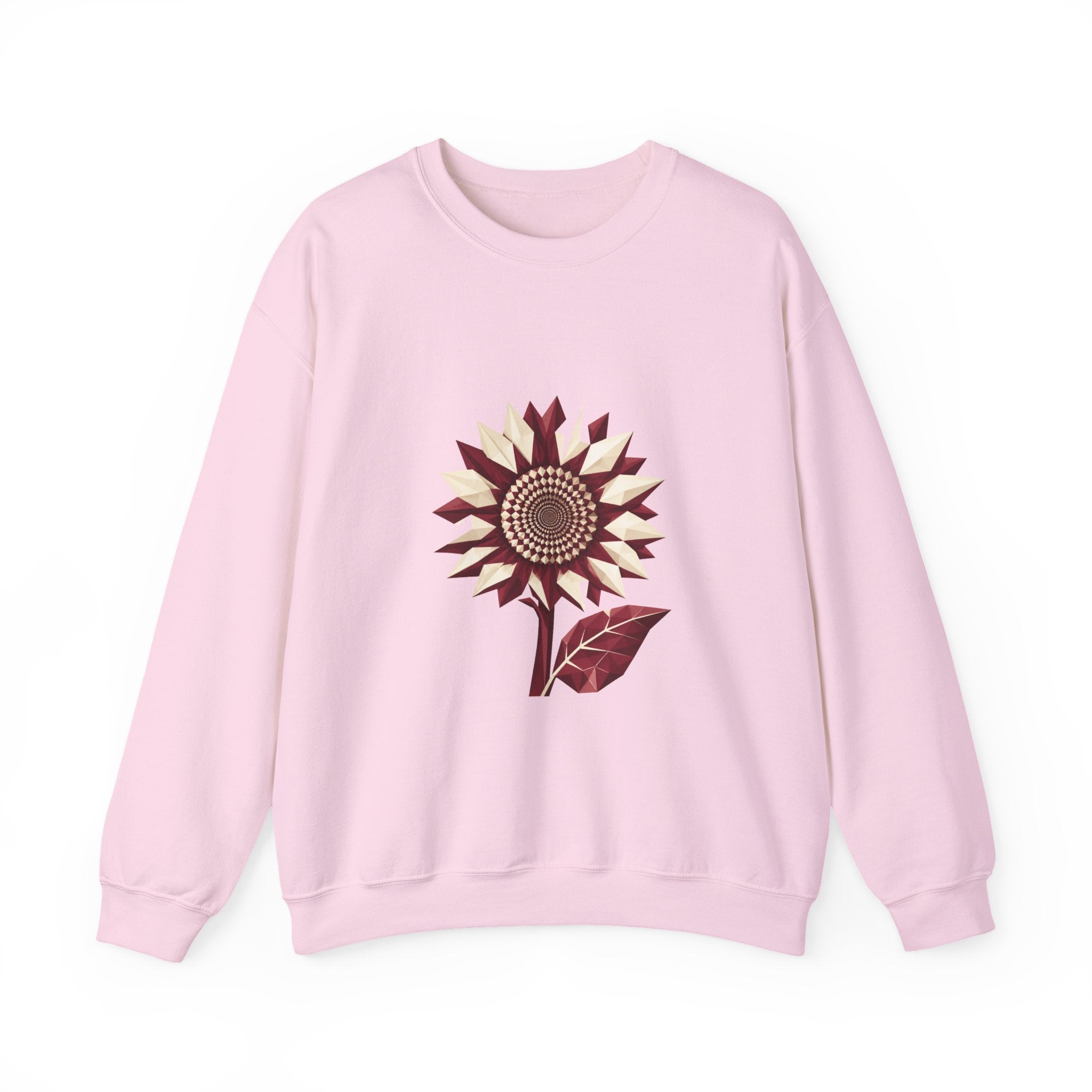 Matching Couple Sweatshirt - Sunflower & Moonflower Matching Couple Premium Fleece Sweatshirt Geometric Art His Hers Love Gift - Design A
