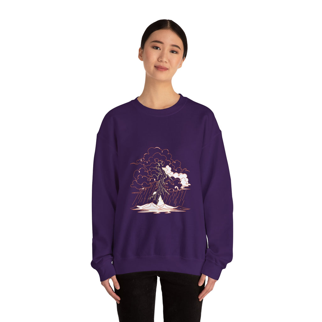 Matching Couple Sweatshirt - Storm & Rainbow Matching Couple Premium Fleece Sweatshirt Minimalist Art His Hers Christmas Gift - Design A