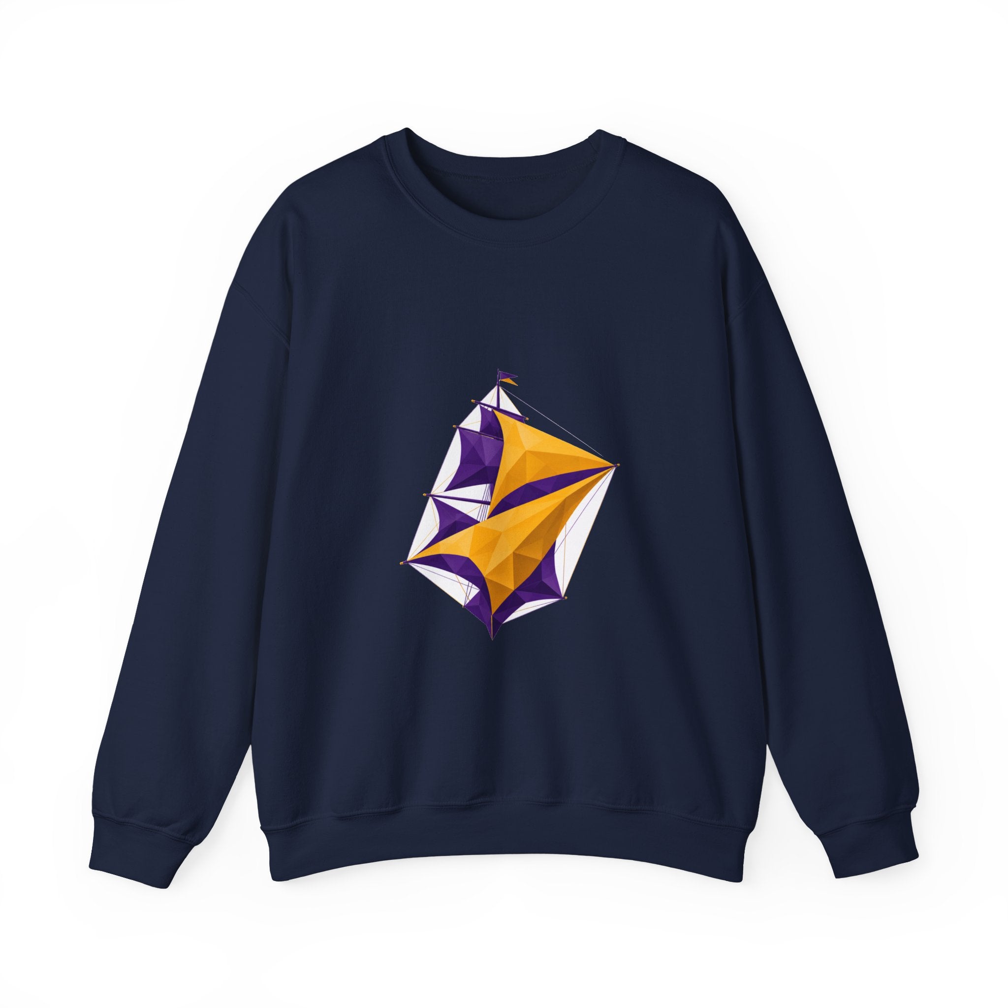 Matching Couple Sweatshirt - Anchor & Sail Matching Couple Crewneck Sweatshirt Geometric Art His Hers Couple Gift - Design B