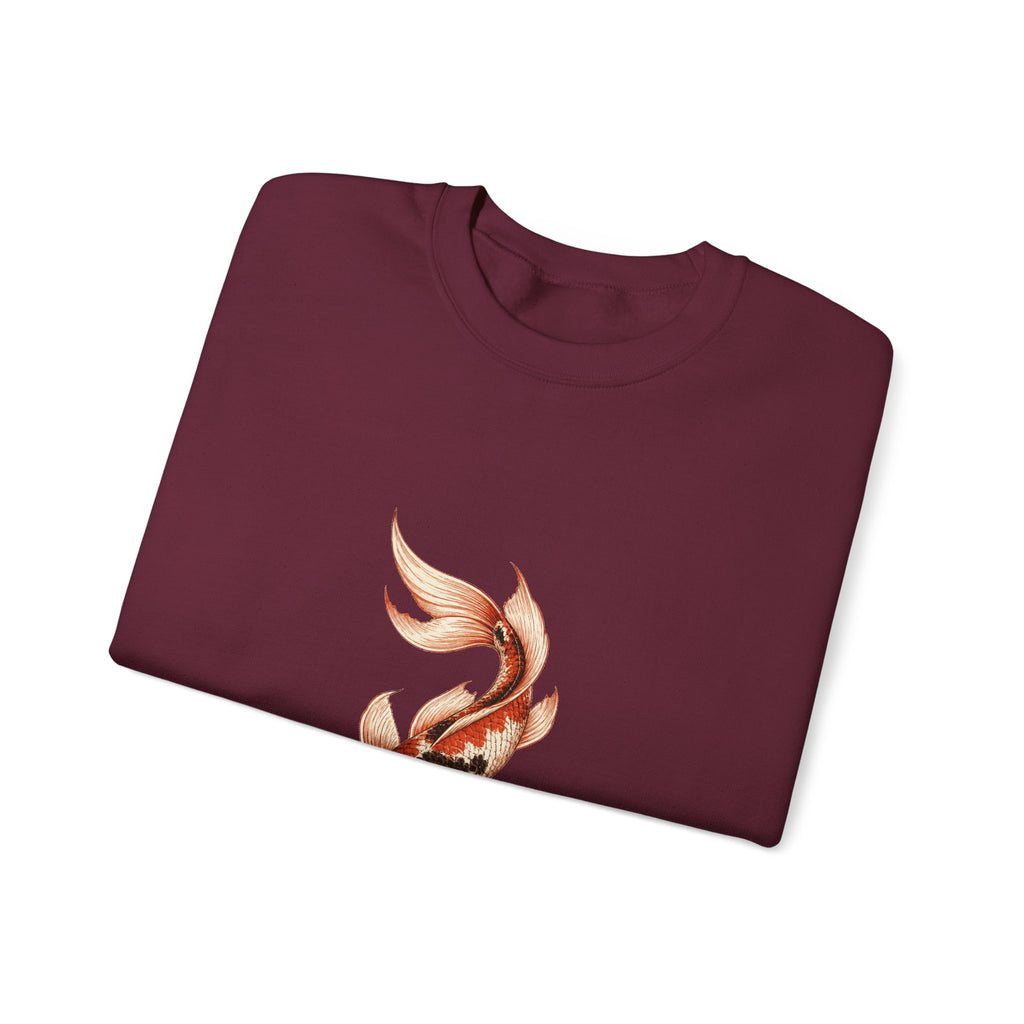 Matching Couple Sweatshirt - Koi Fish Yin Yang Matching Couple Comfort Colors Crew Hand-Drawn Art His Hers Anniversary Gift - Design B