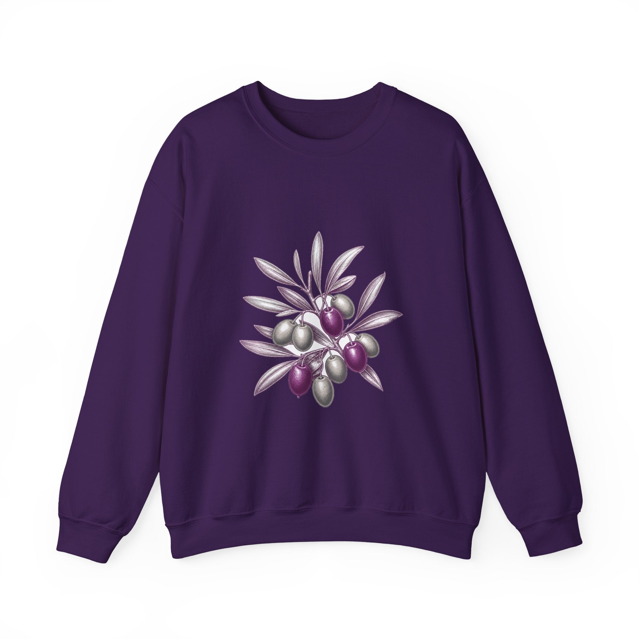 Matching Couple Sweatshirt - Olive Branch & Fig Matching Couple Crewneck Sweatshirt Vintage Art His Hers Wedding Gift - Design A