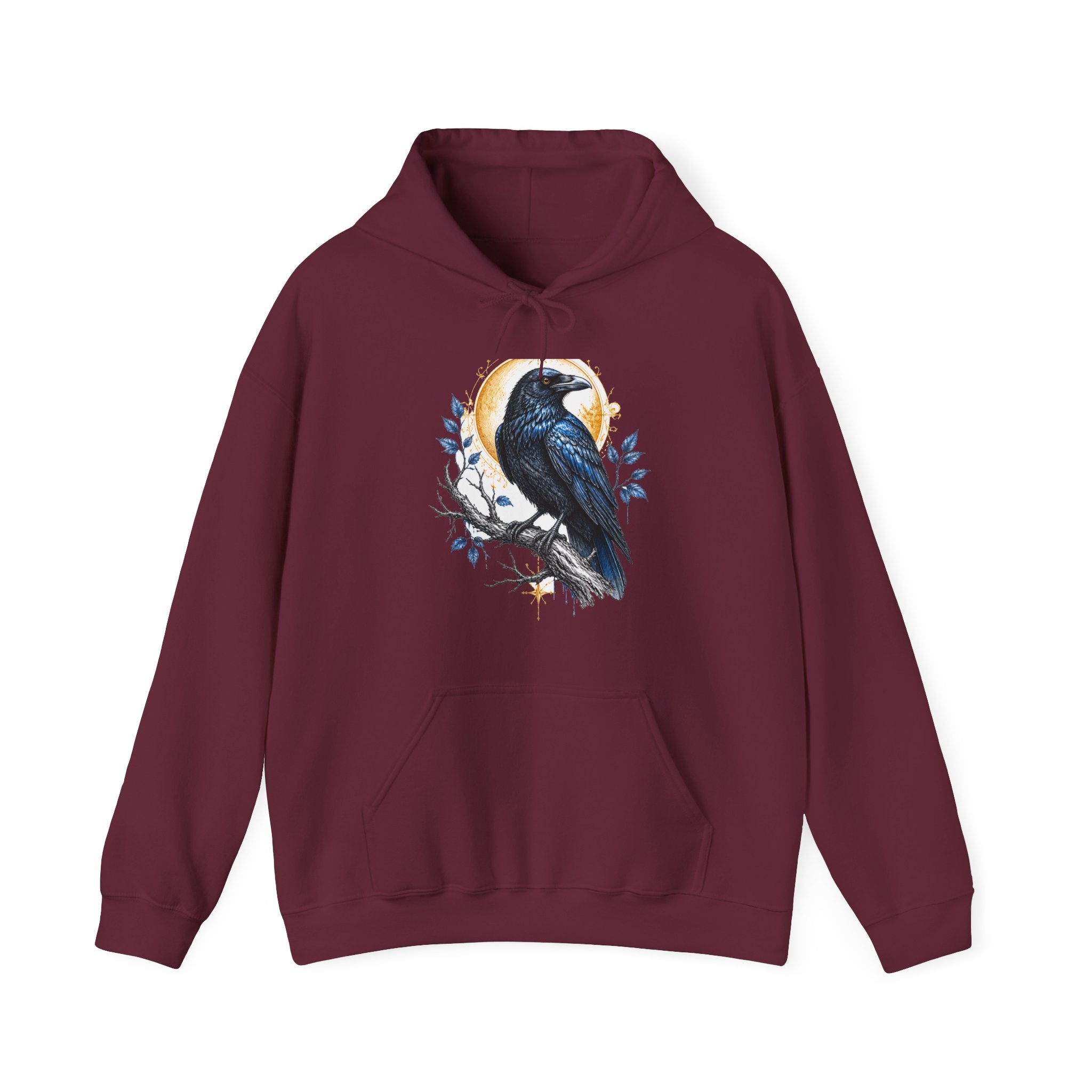 Matching Couple Sweatshirt - Raven & Swan Matching Couple Hooded Sweatshirt Hand-Drawn Art His Hers Best Friend Gift - Design A