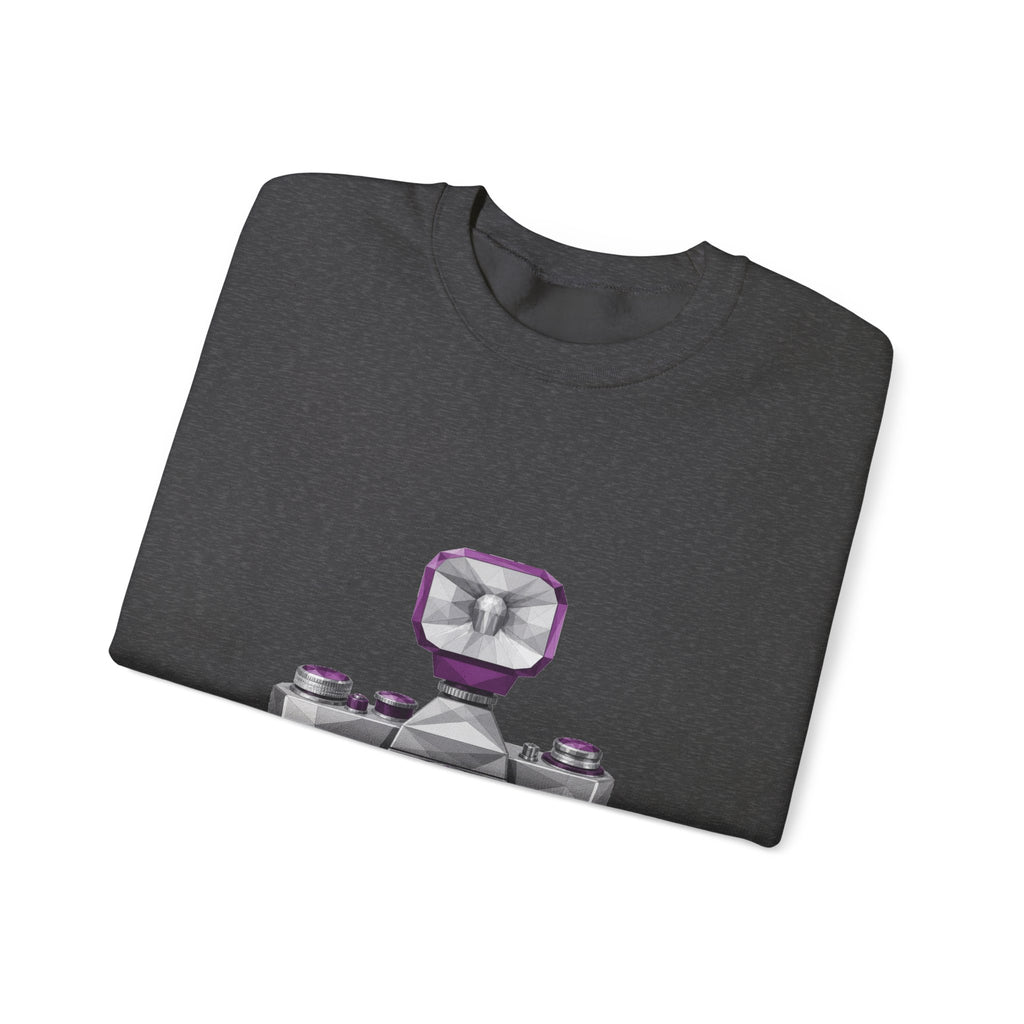 Matching Couple Sweatshirt - Camera & Film Matching Couple Premium Fleece Sweatshirt Geometric Art His Hers Love Gift - Design A