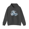 Matching Couple Sweatshirt - Mountain & Ocean Matching Couple Hooded Sweatshirt Minimalist Art His Hers Valentine Gift - Design B