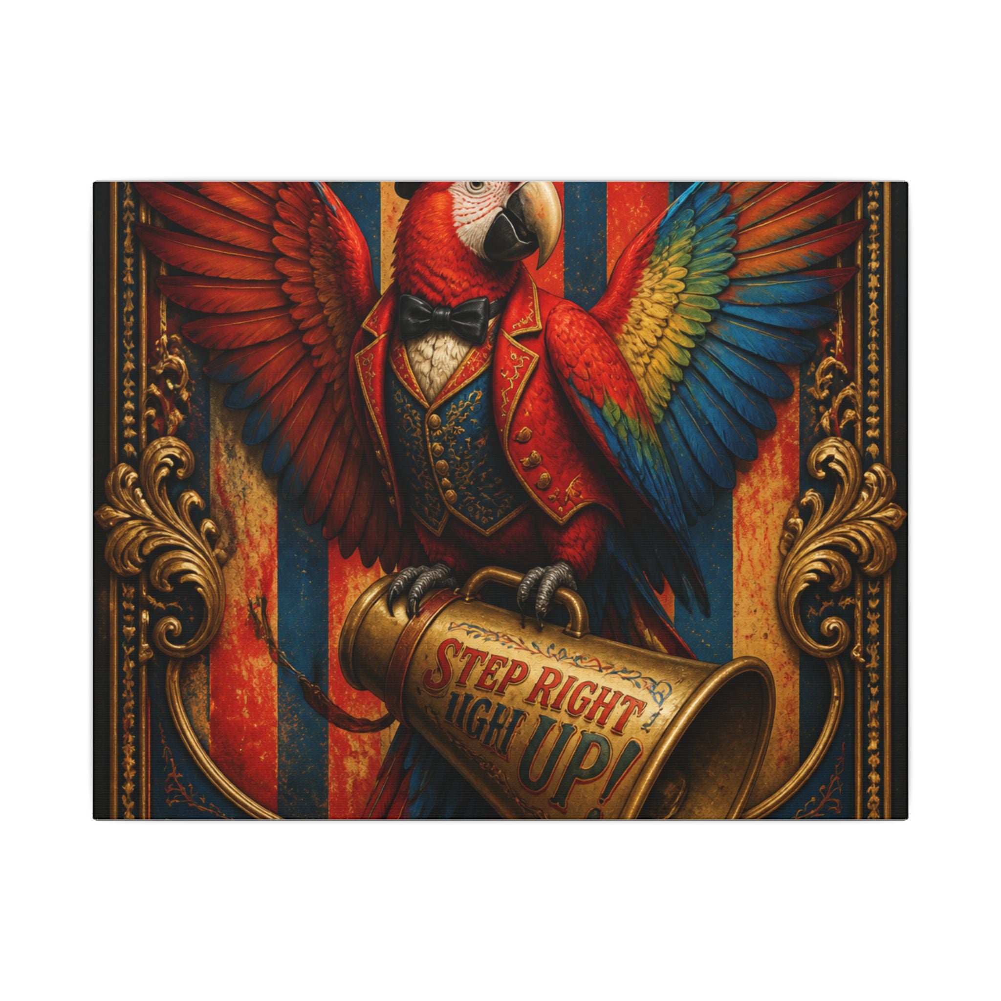 Parrot Ringmaster Wall Art Canvas 16×20 Baroque Home Office Decor Maximalist Print